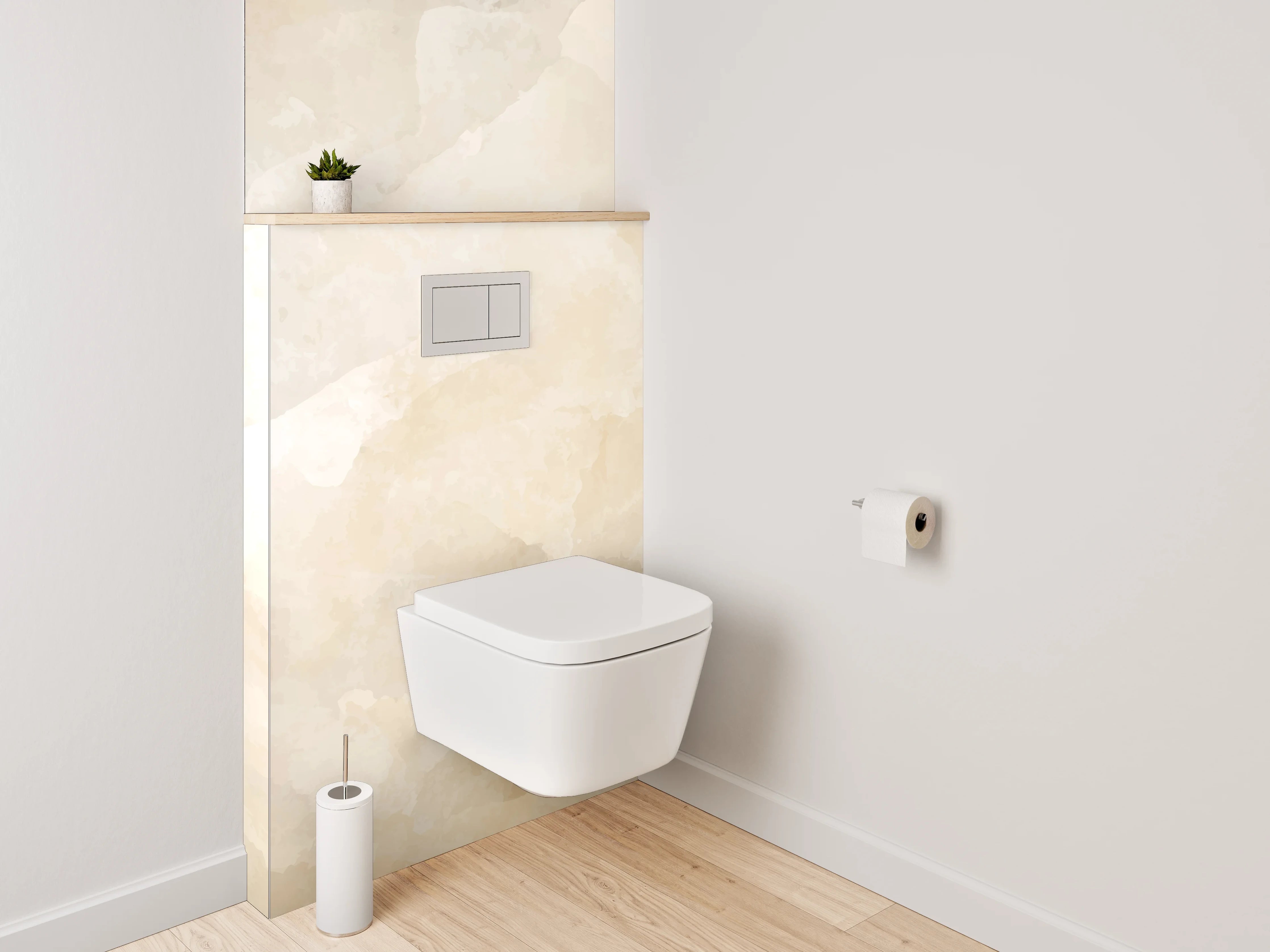 WC-Rückwand - Beige Marmorstruktur Wandbild