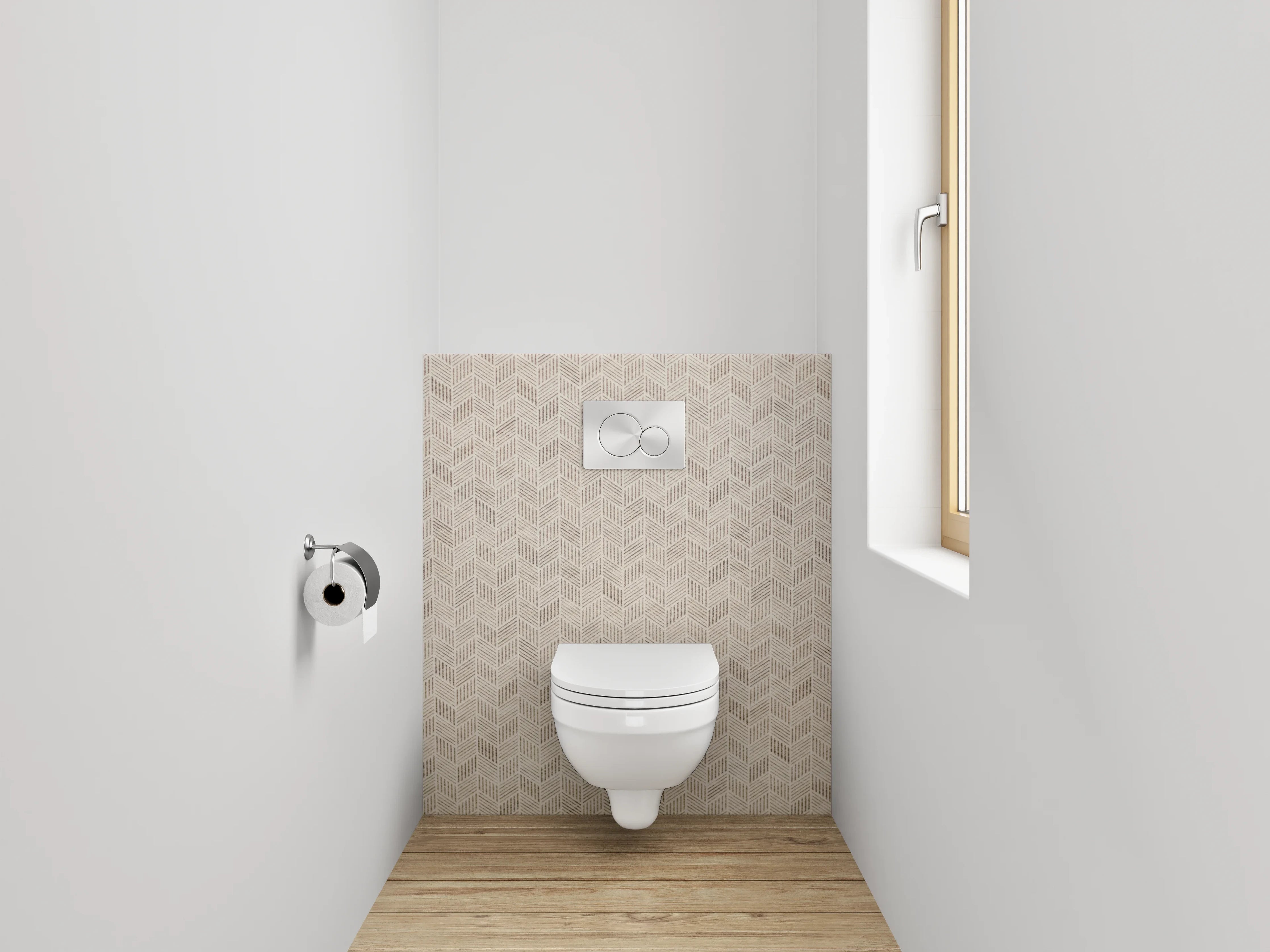 WC-Rückwand - Beige Mosaik-Optik Stein Muster