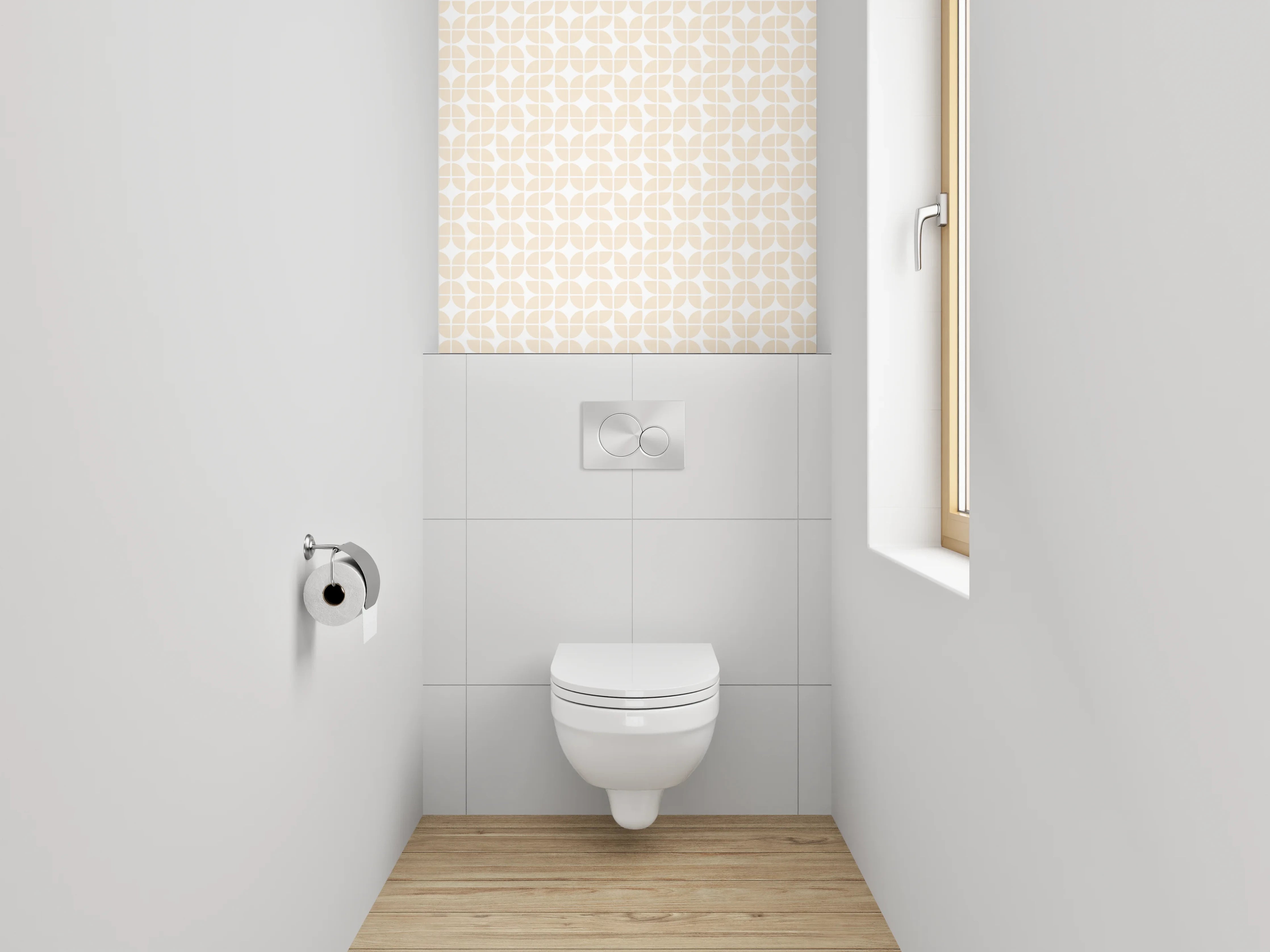 WC-Rückwand - Beige Muster Minimalistisch