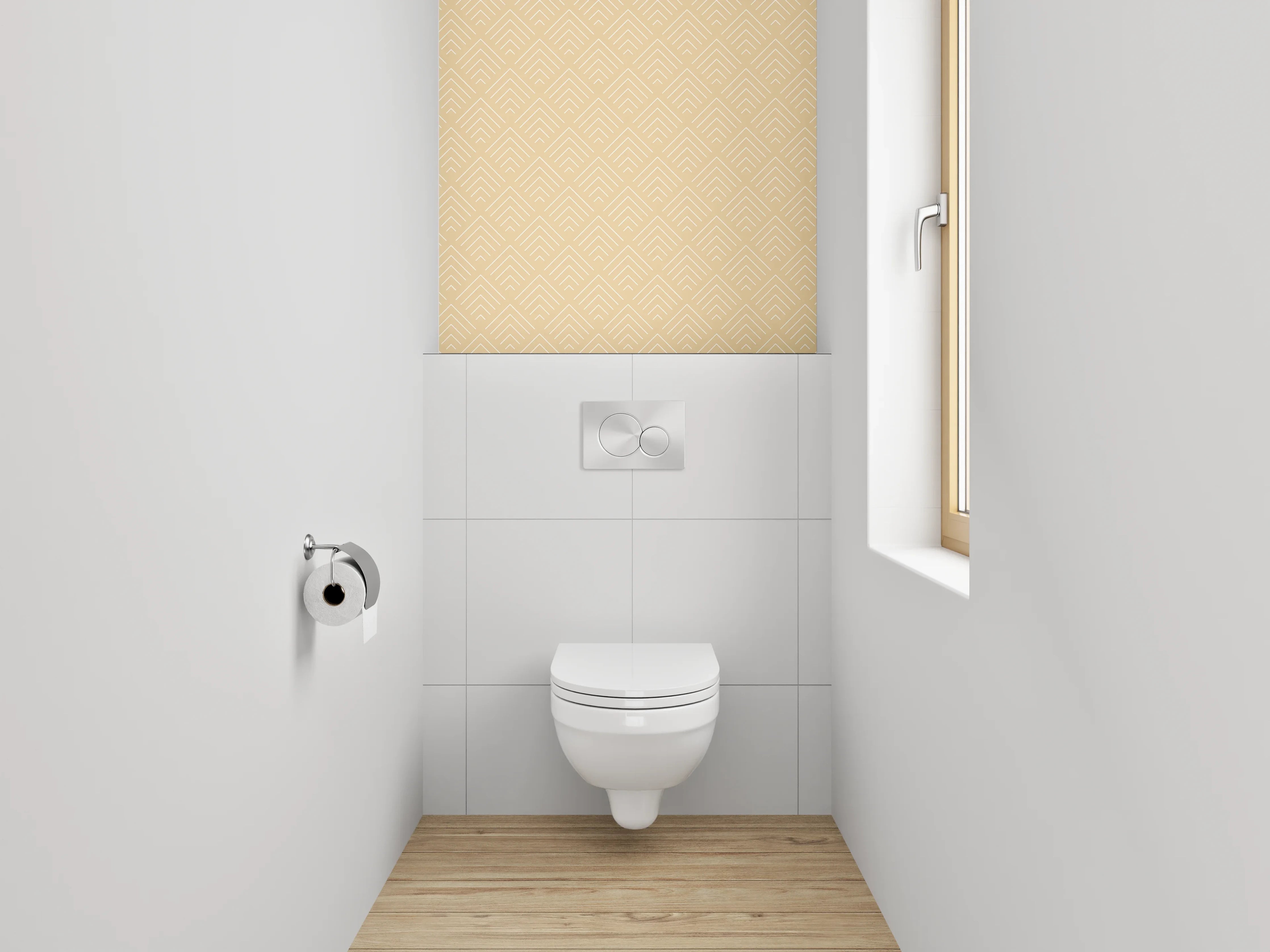 WC-Rückwand - Beige Retro Muster Tapete