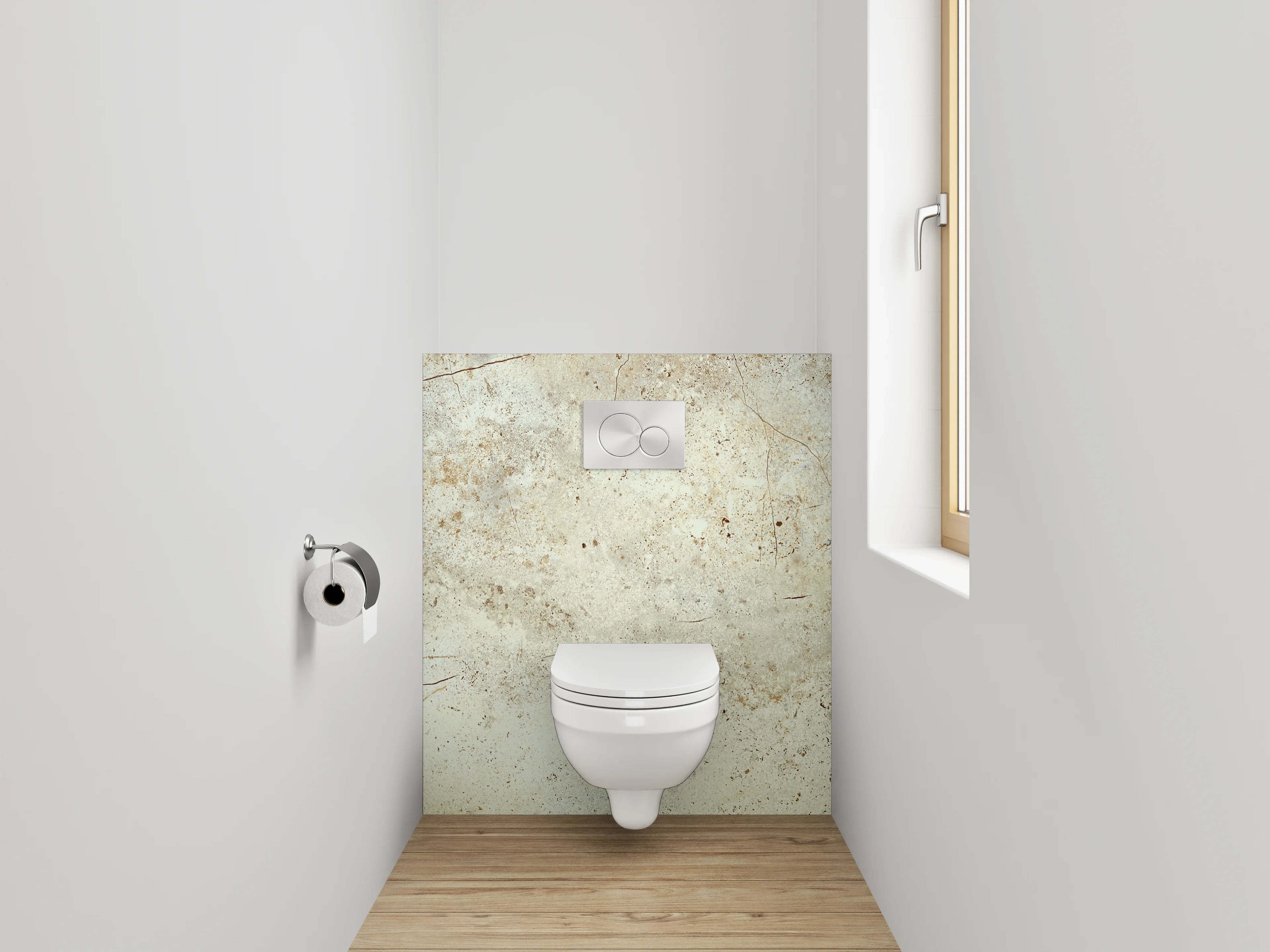 WC-Rückwand - Beige Steinfliese mit Naturtextur