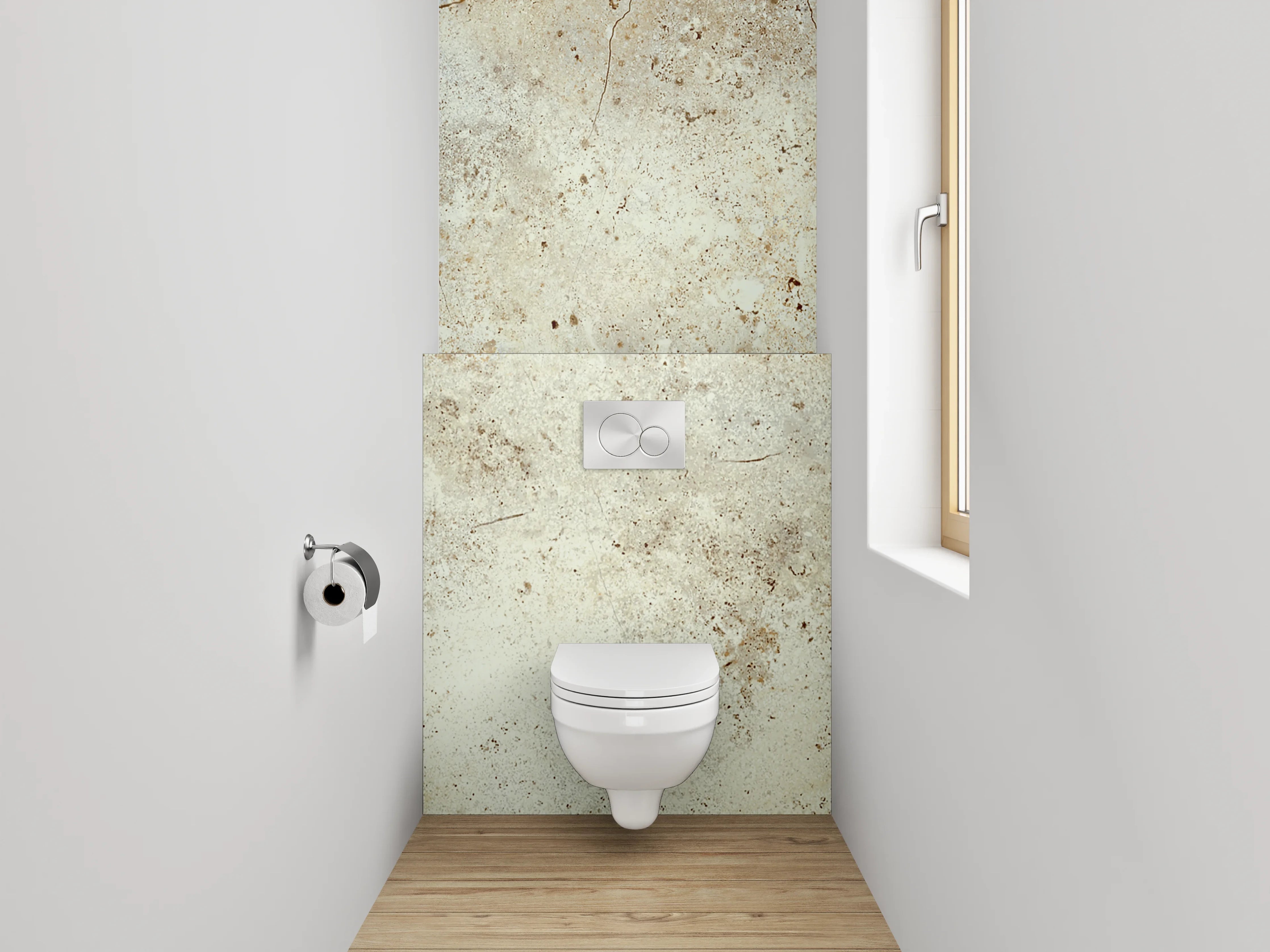 WC-Rückwand - Beige Steinfliese mit Naturtextur