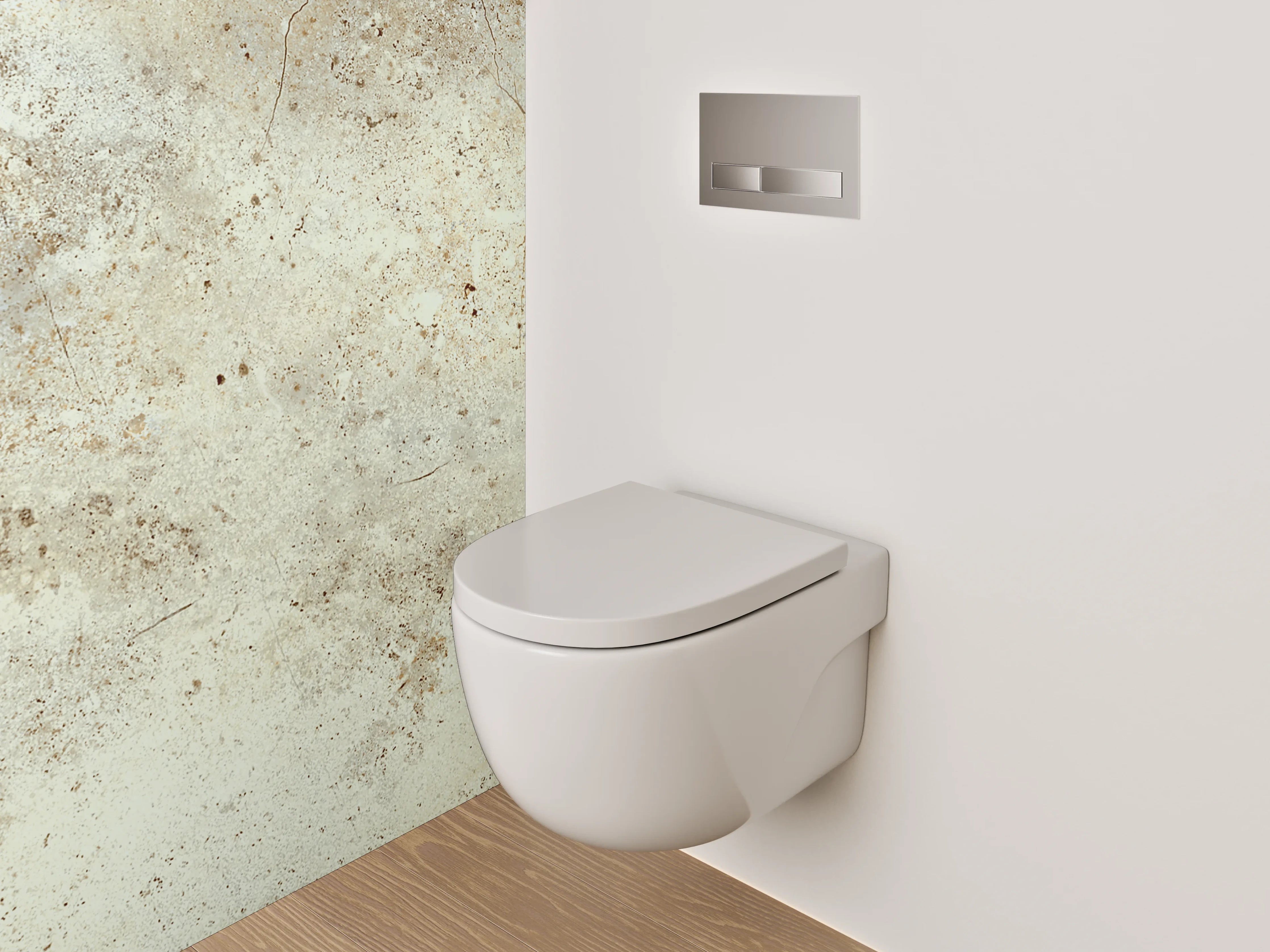 WC-Rückwand - Beige Steinfliese mit Naturtextur