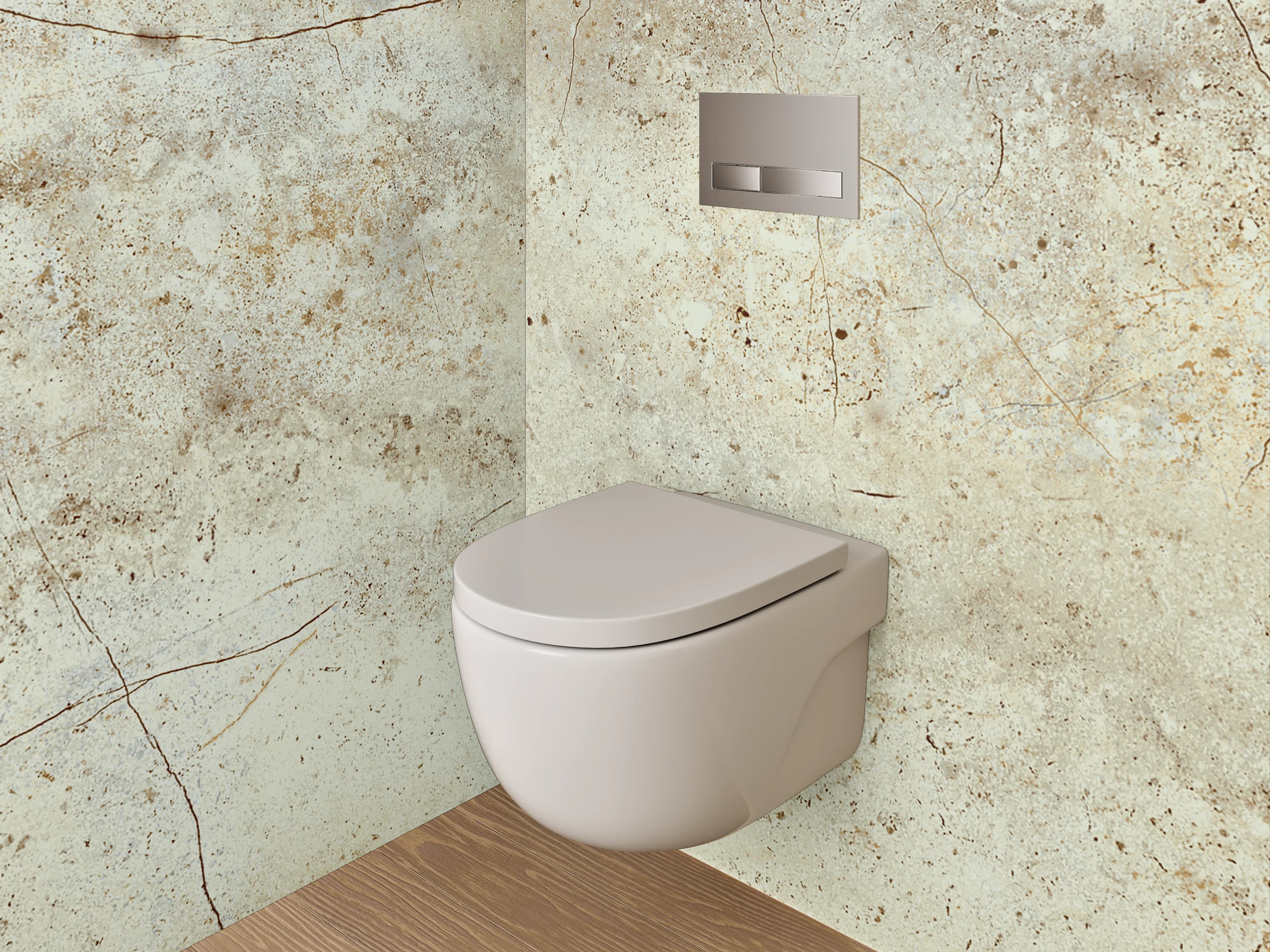 WC-Rückwand - Beige Steinfliese mit Naturtextur