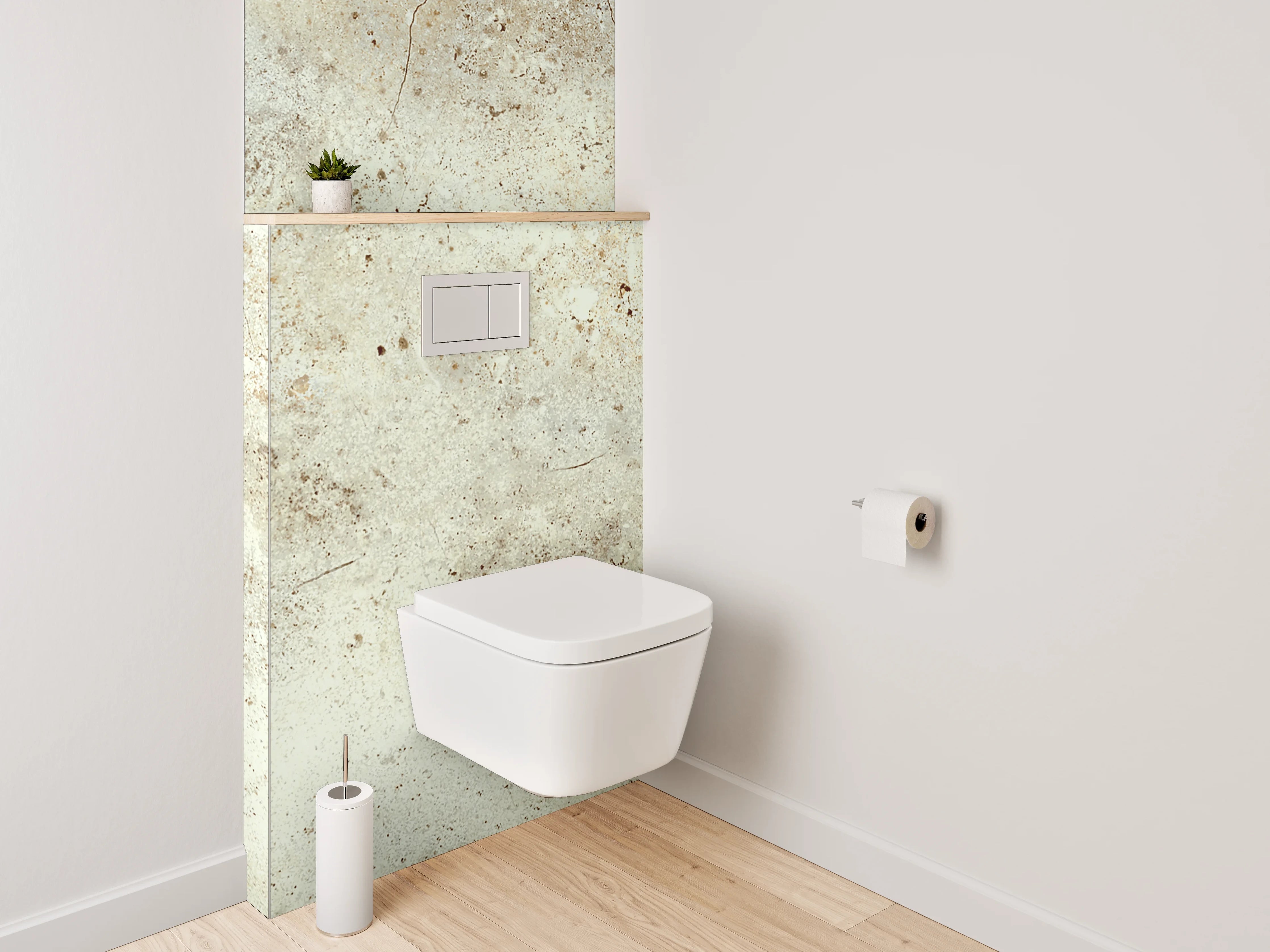 WC-Rückwand - Beige Steinfliese mit Naturtextur