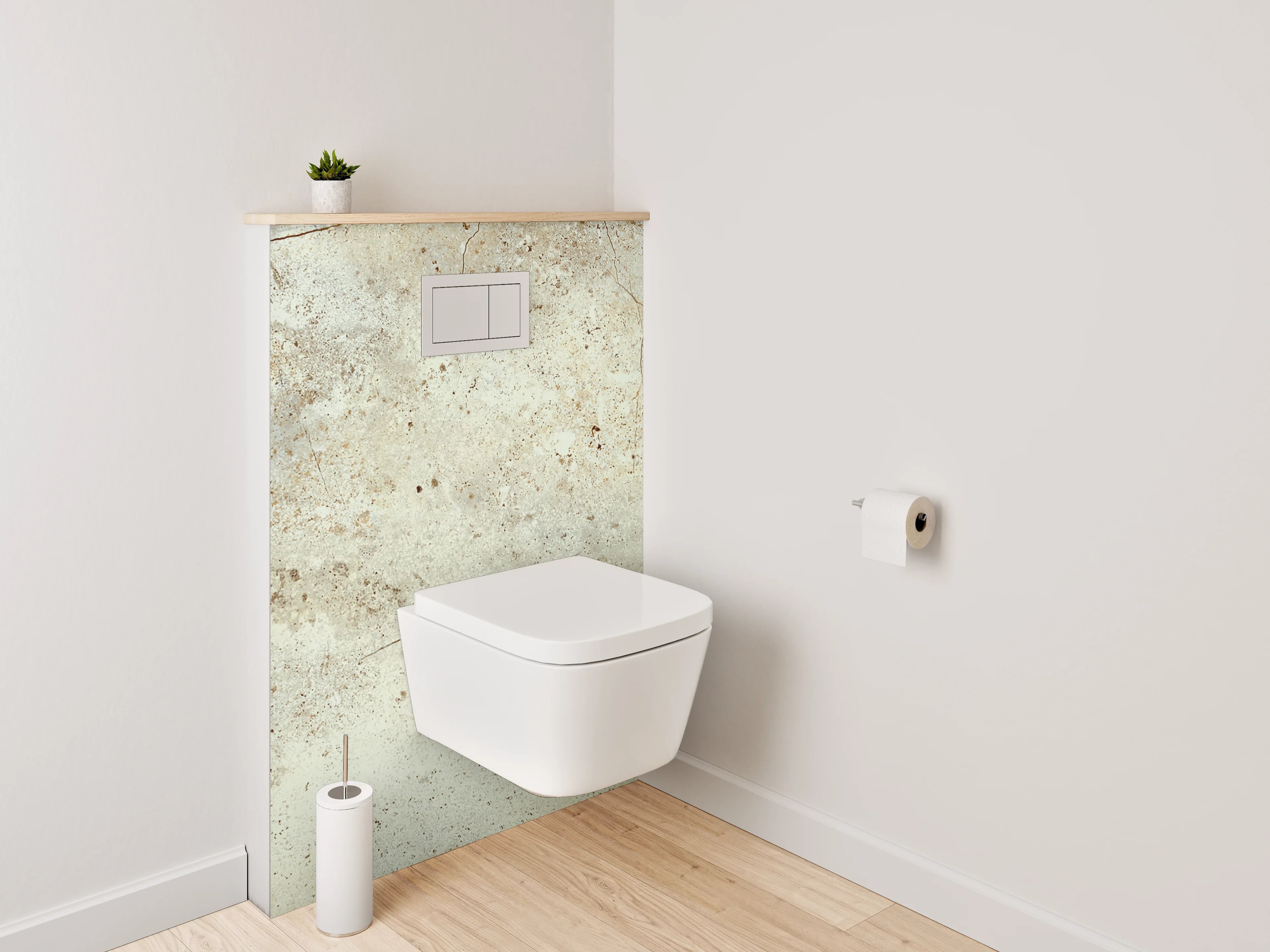 WC-Rückwand - Beige Steinfliese mit Naturtextur