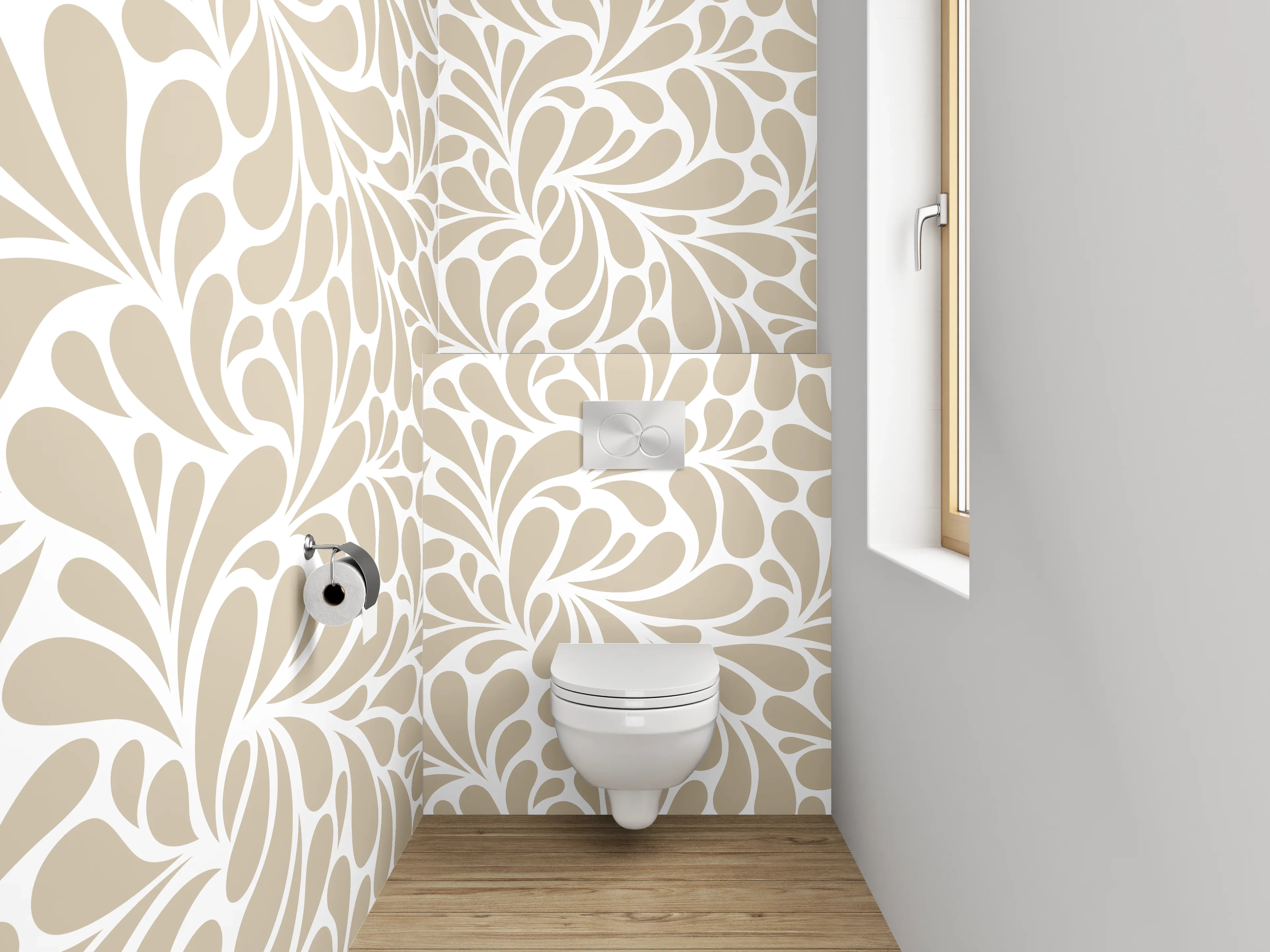 WC-Rückwand - Beige Swirl Muster Design