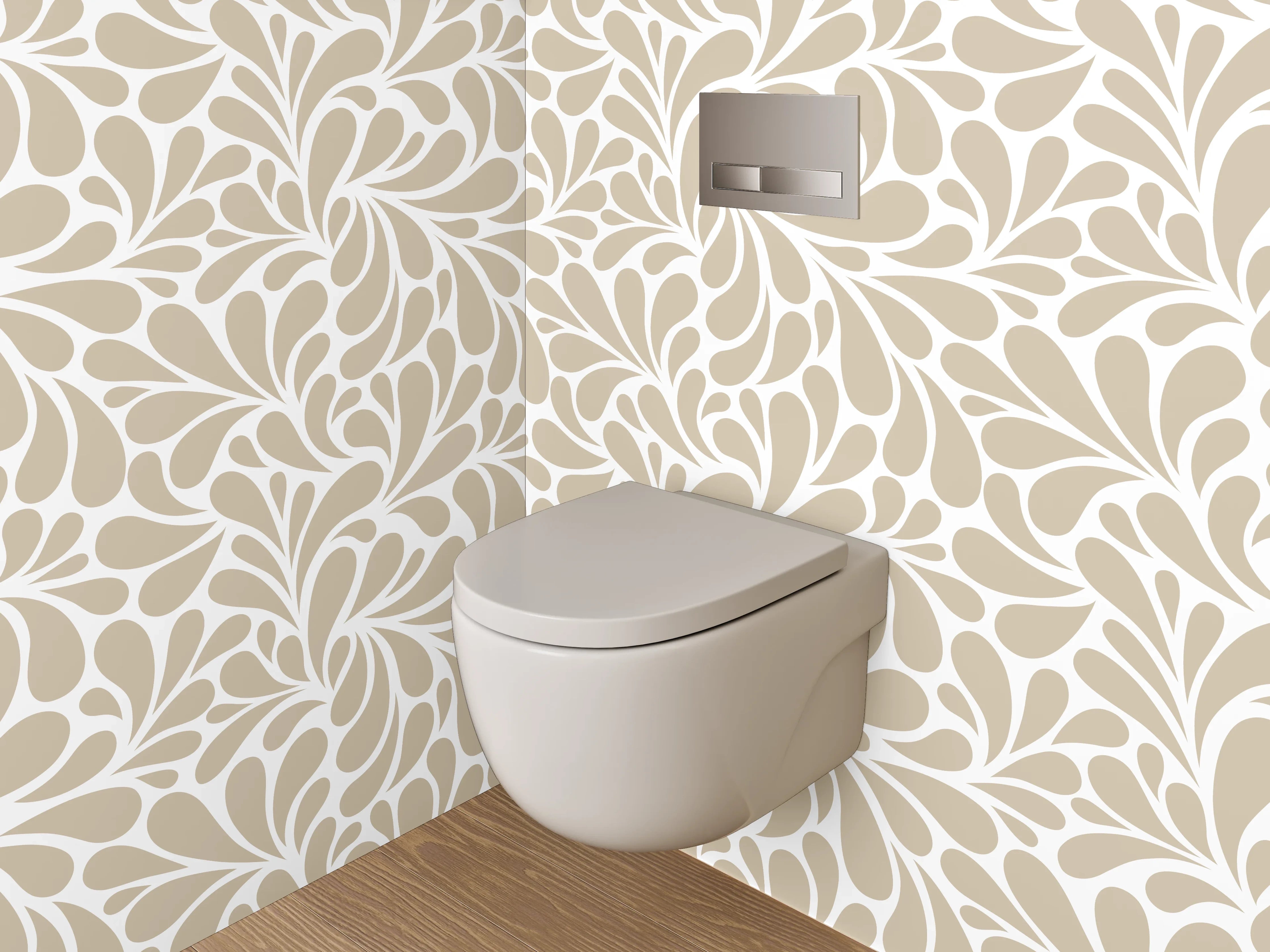 WC-Rückwand - Beige Swirl Muster Design