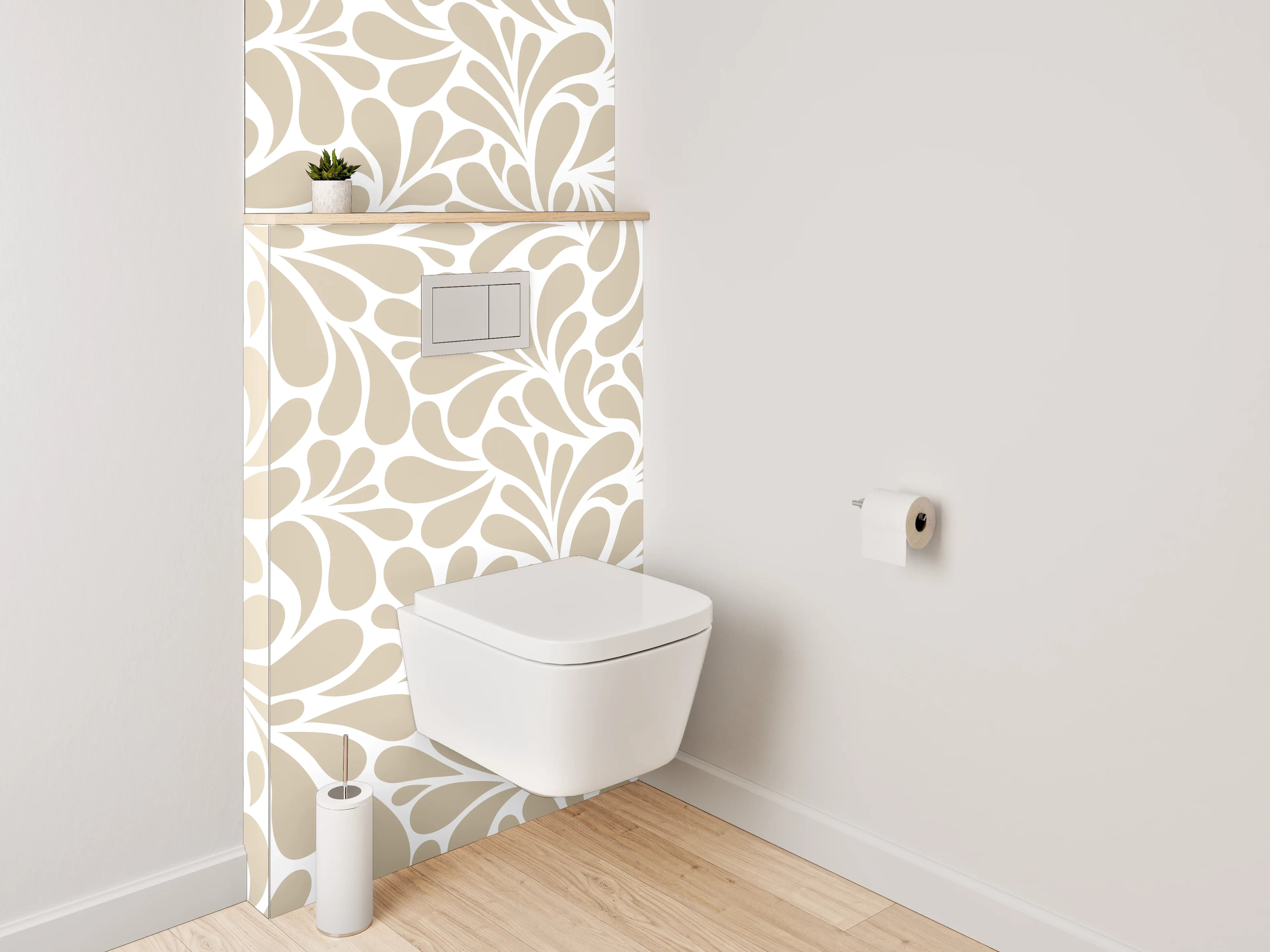 WC-Rückwand - Beige Swirl Muster Design