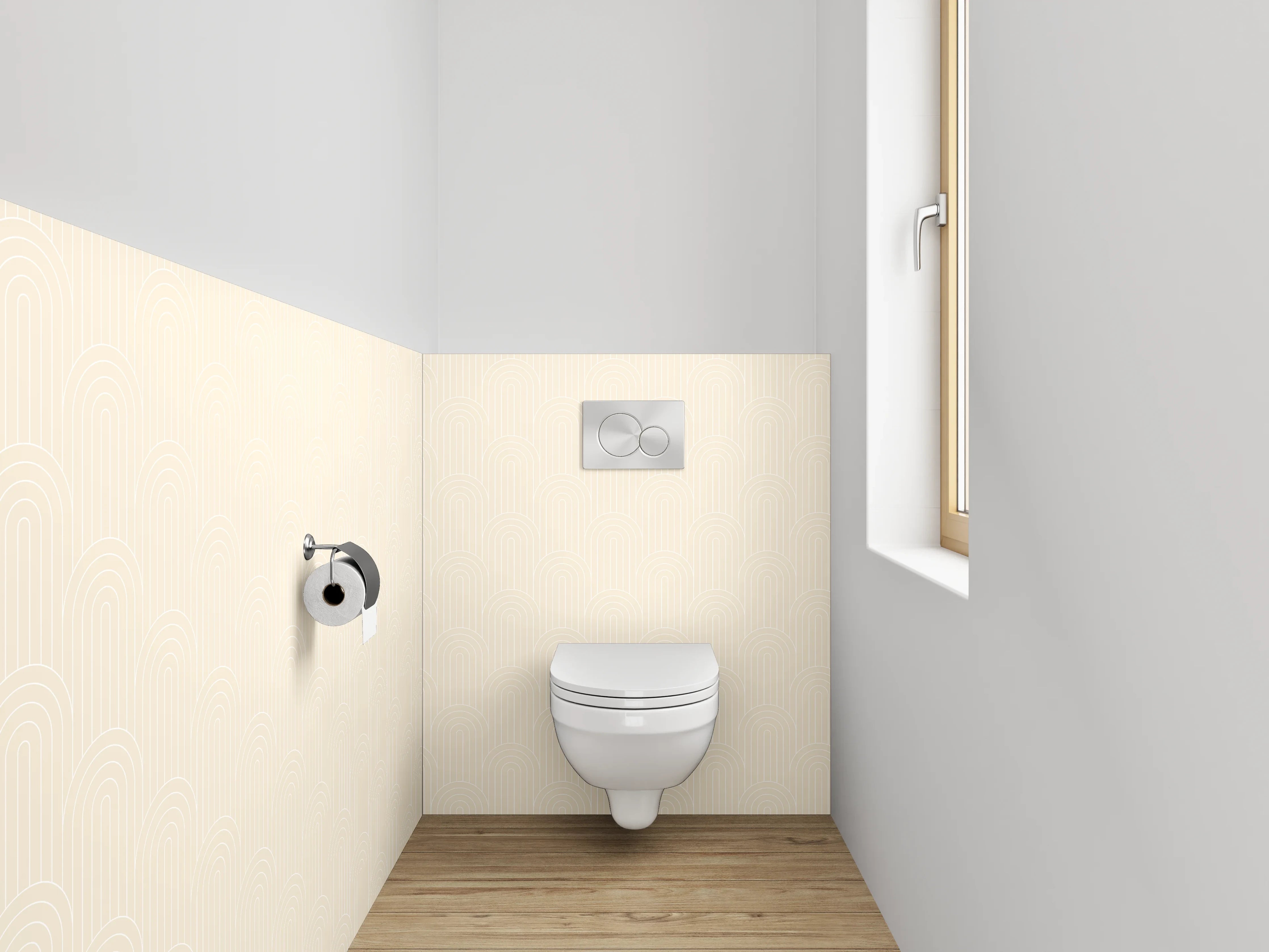 WC-Rückwand - Beige Uni-Struktur Tapete