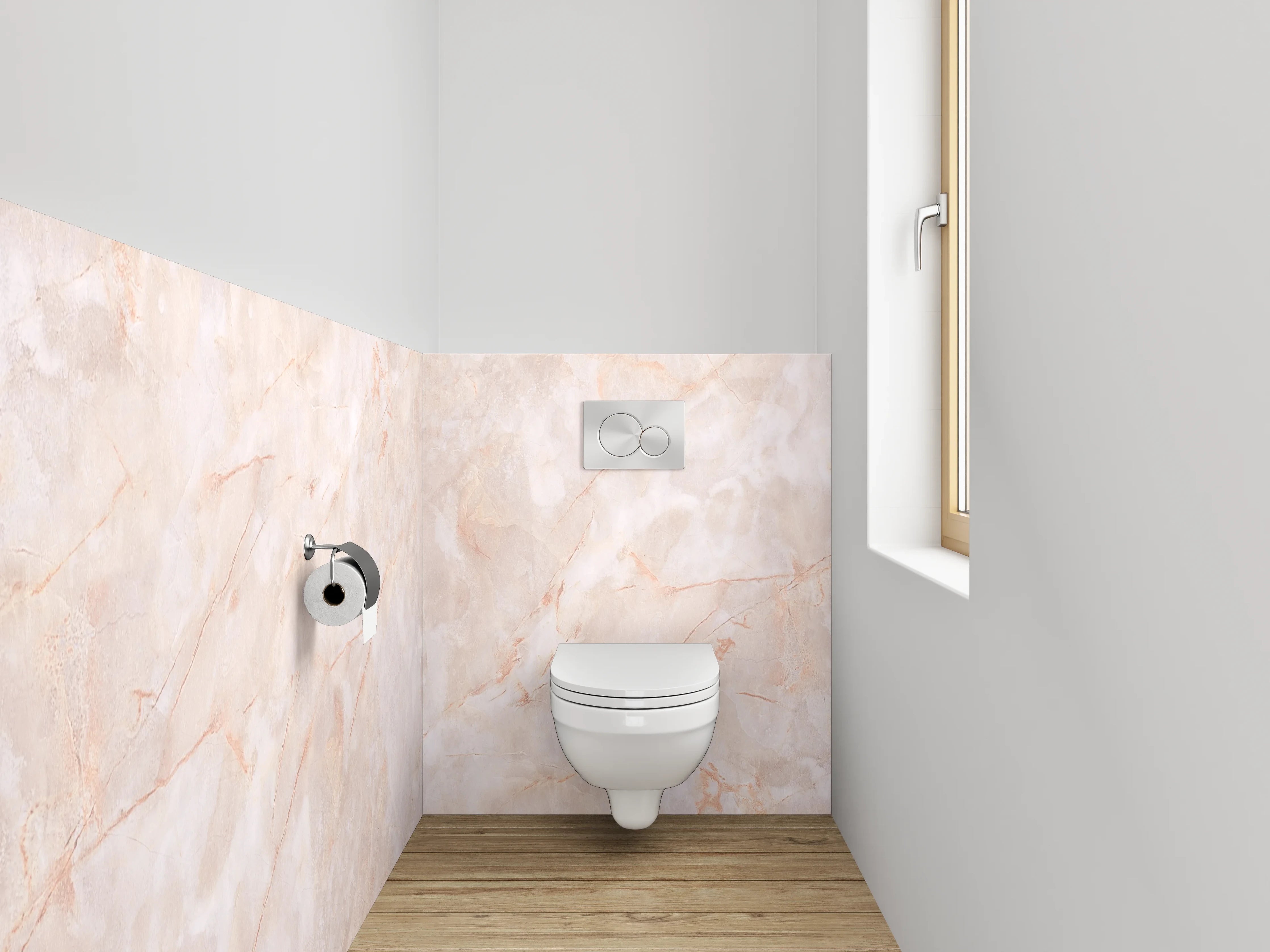 WC-Rückwand - Beige & Rosé Marmor-Textur