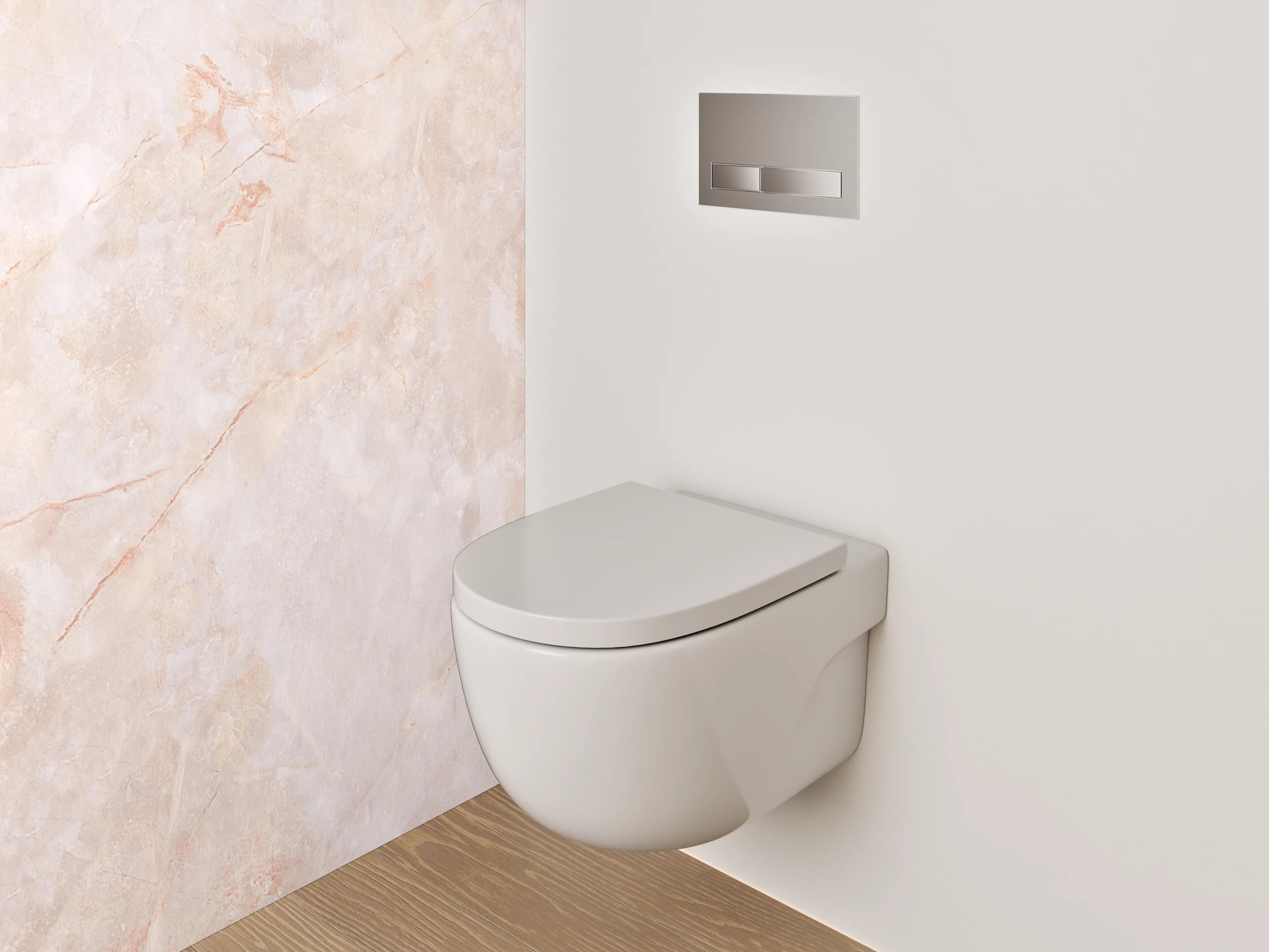 WC-Rückwand - Beige & Rosé Marmor-Textur