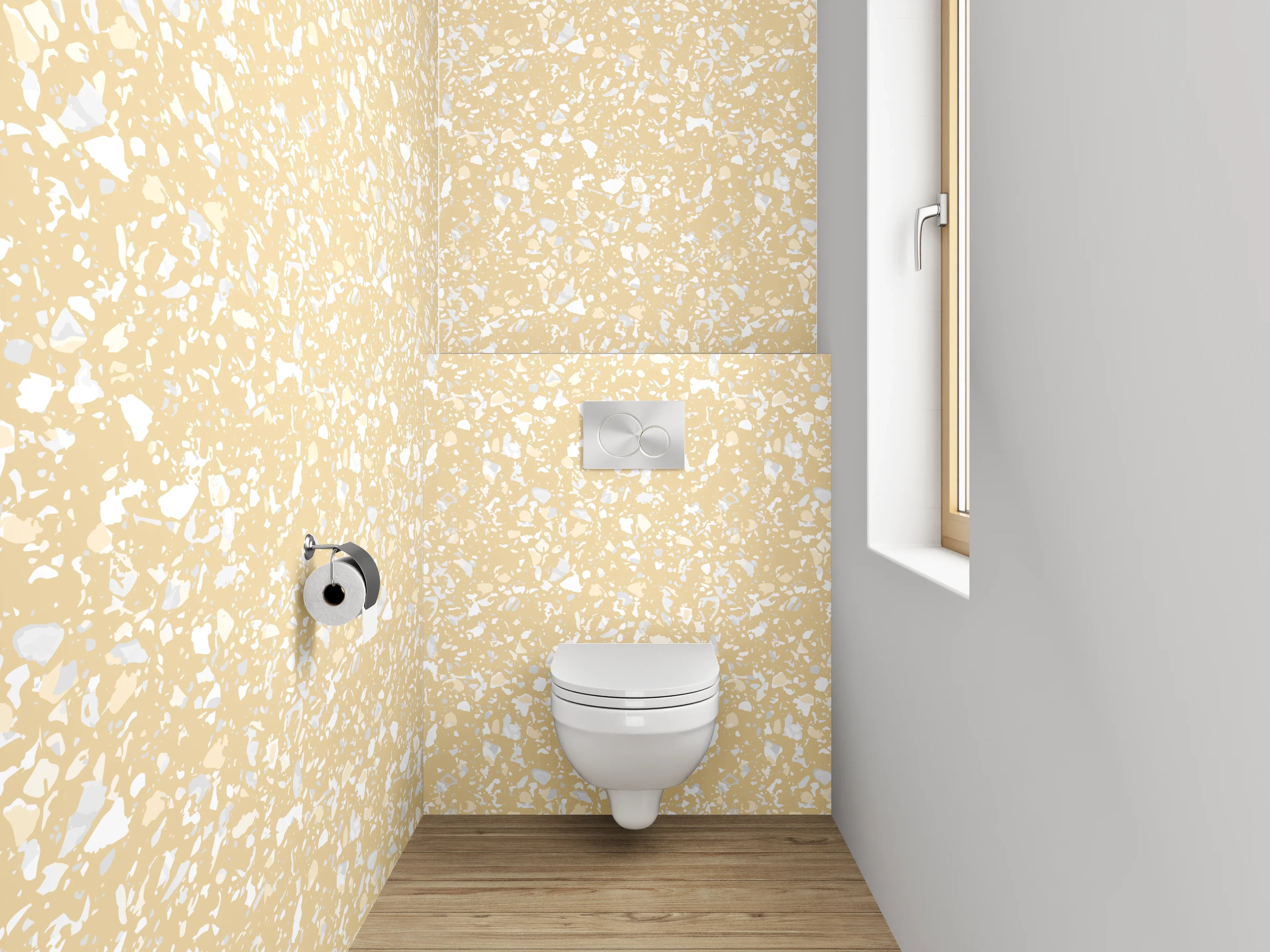 WC-Rückwand - Beige abstraktes Muster Tapete