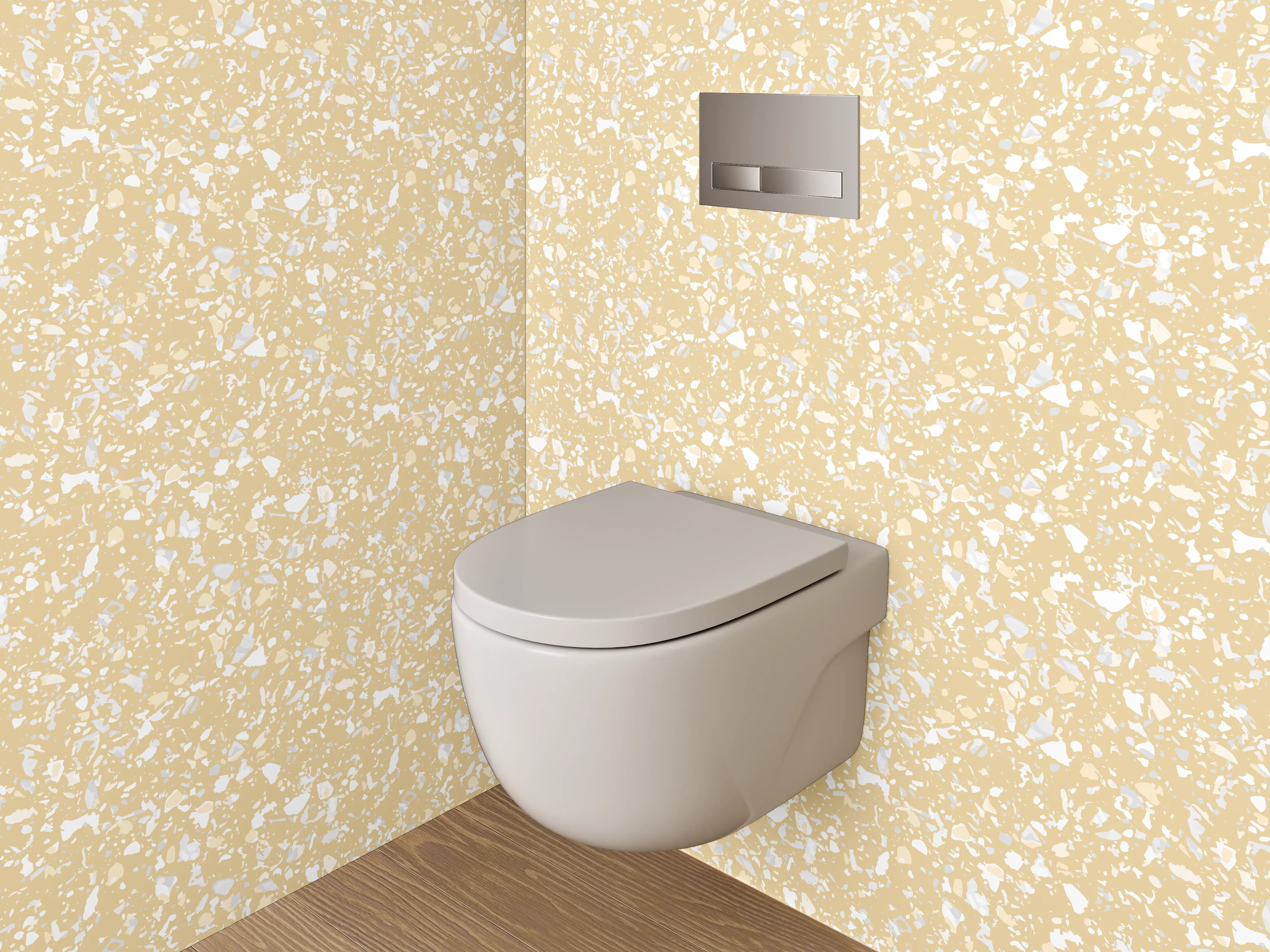 WC-Rückwand - Beige abstraktes Muster Tapete