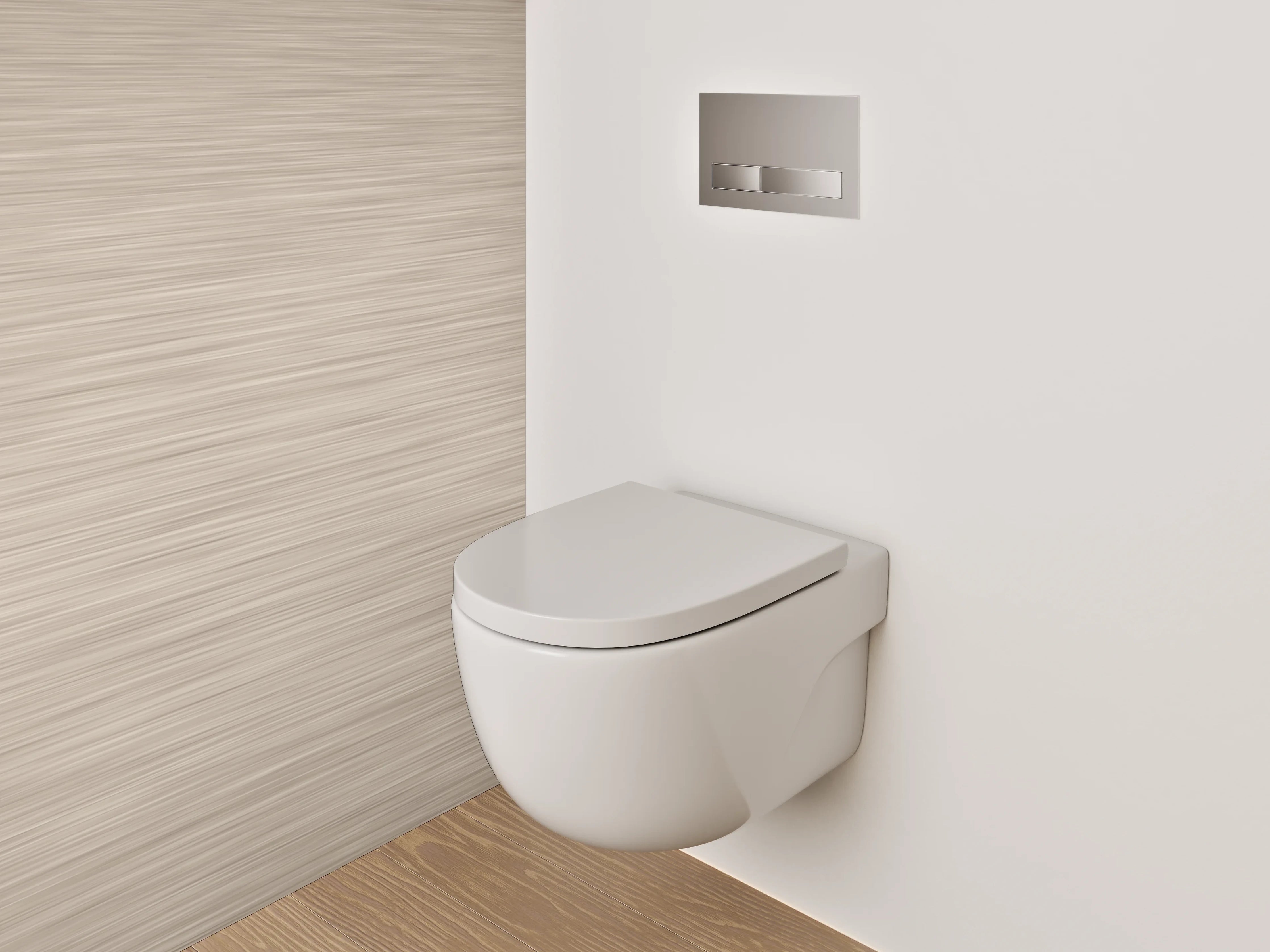 WC-Rückwand - Beige gebürstete Metall-Optik
