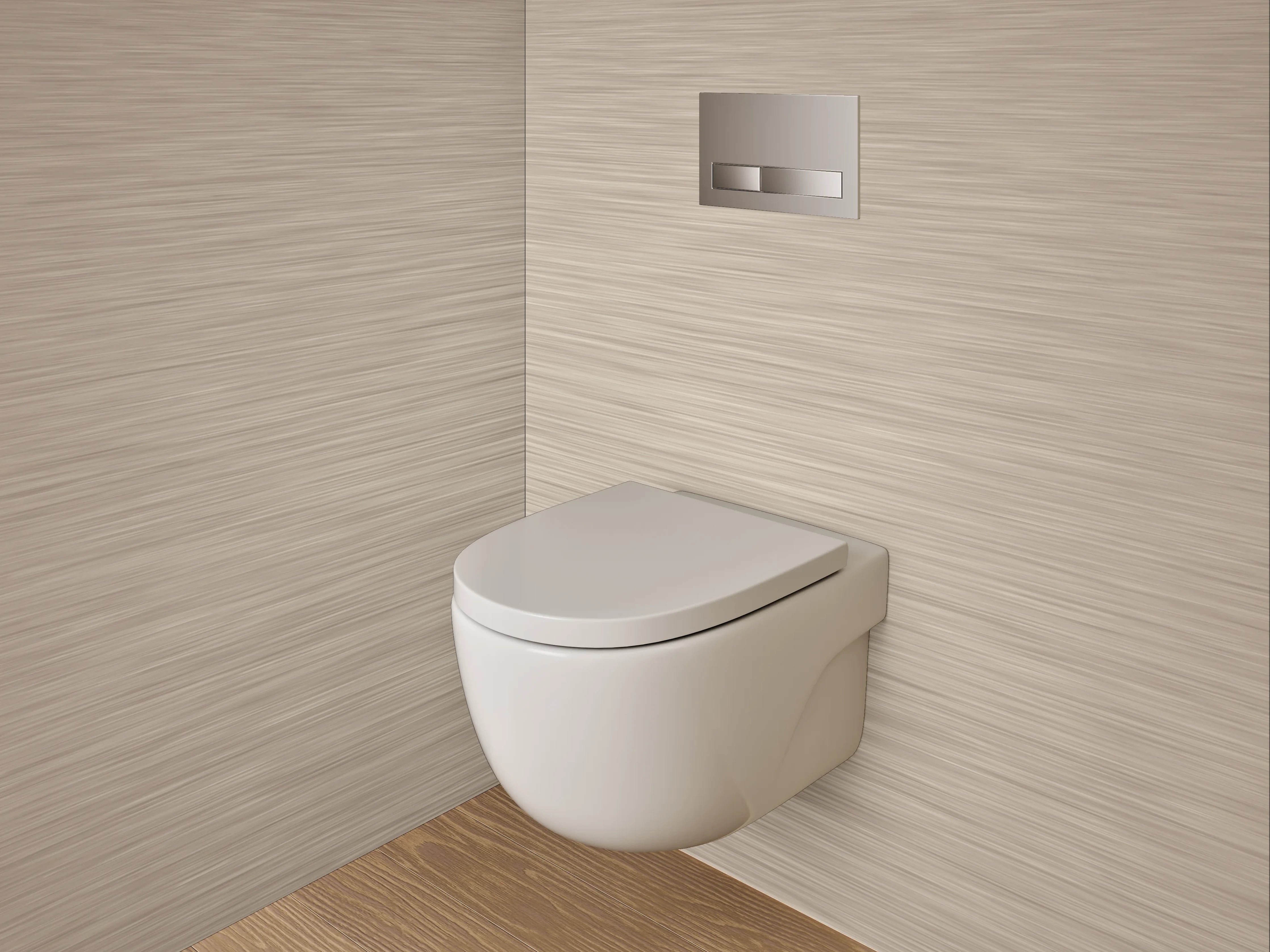 WC-Rückwand - Beige gebürstete Metall-Optik