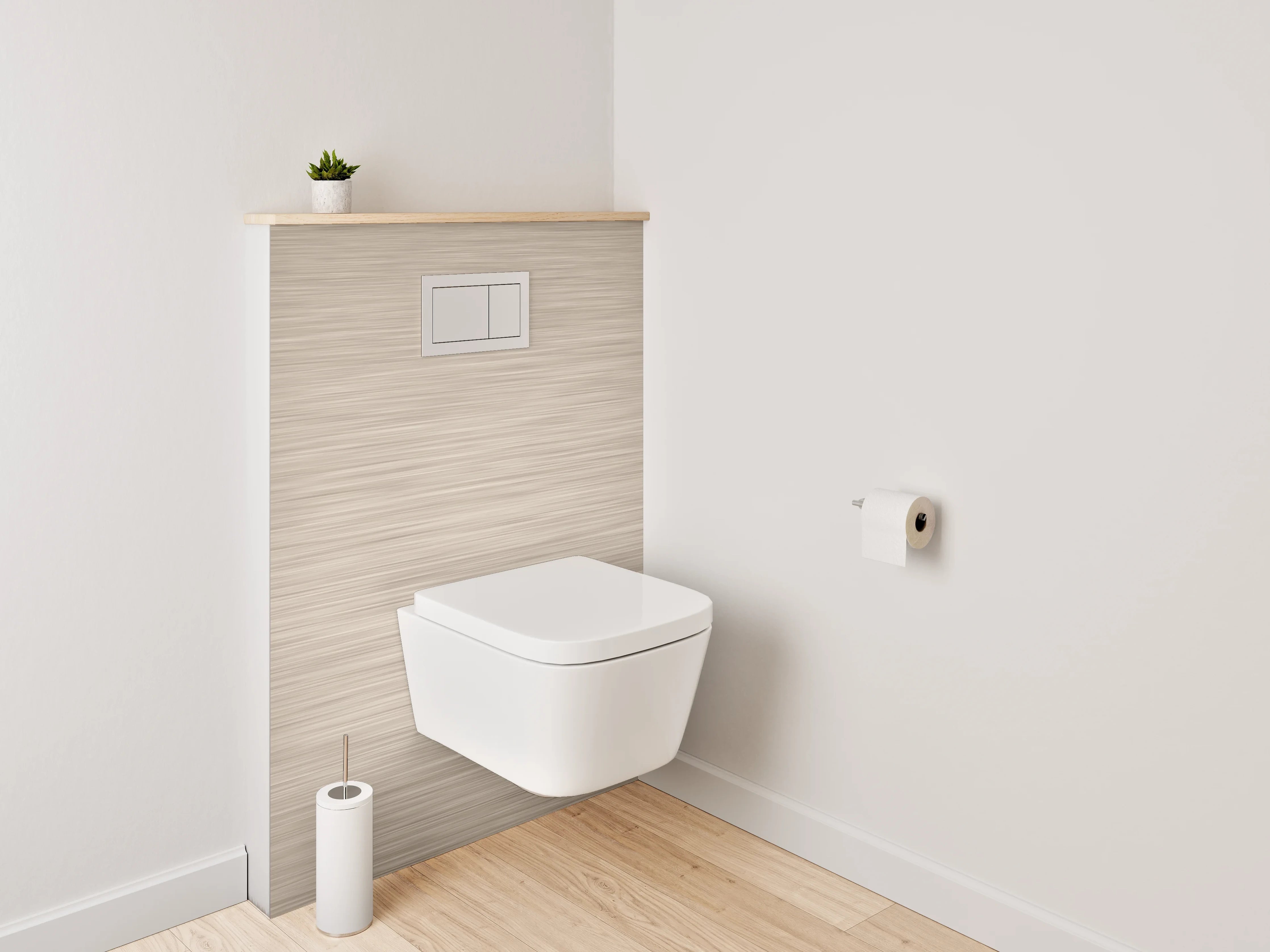 WC-Rückwand - Beige gebürstete Metall-Optik