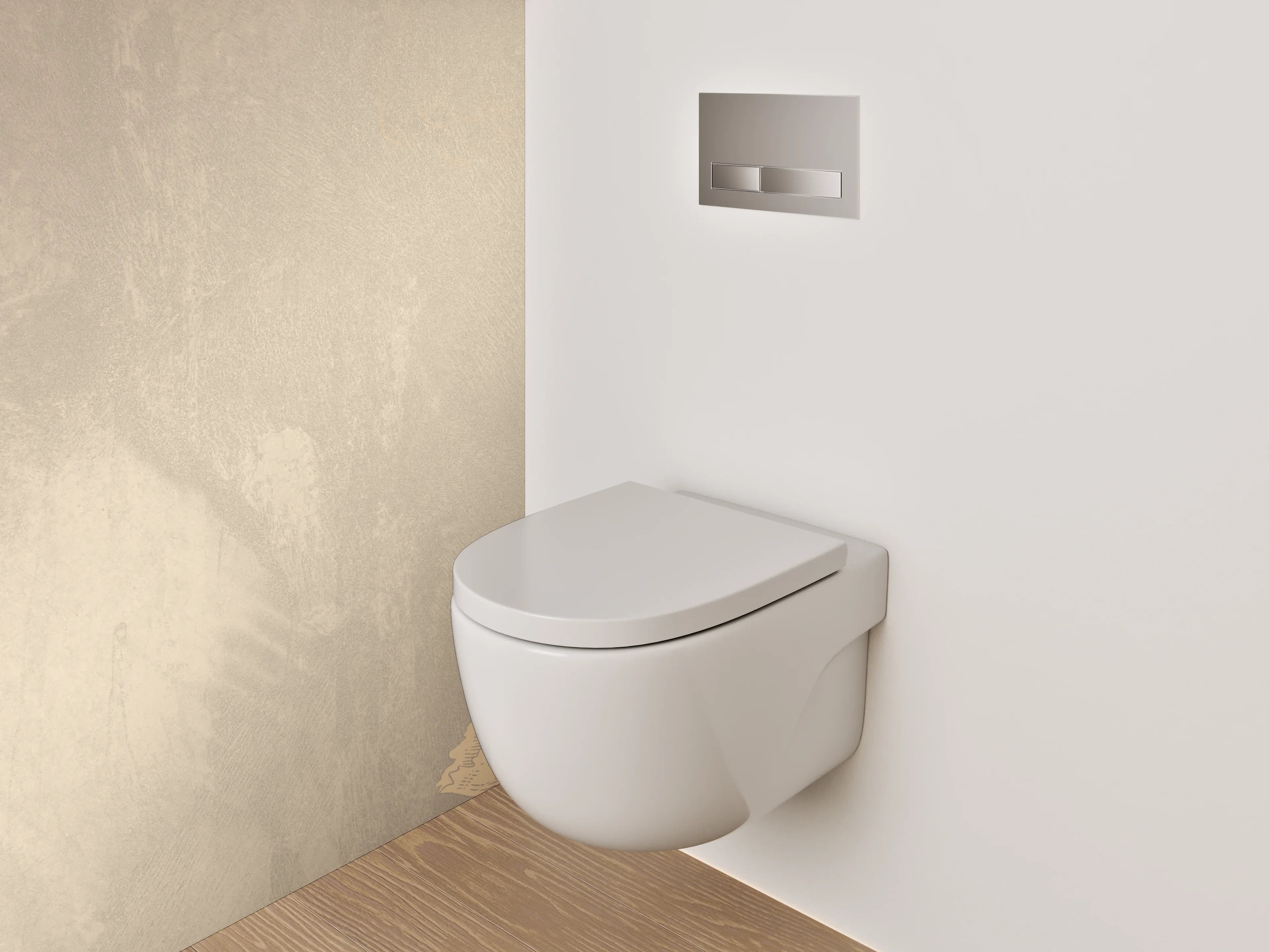 WC-Rückwand - Beige goldene Blüten Vintage Tapete