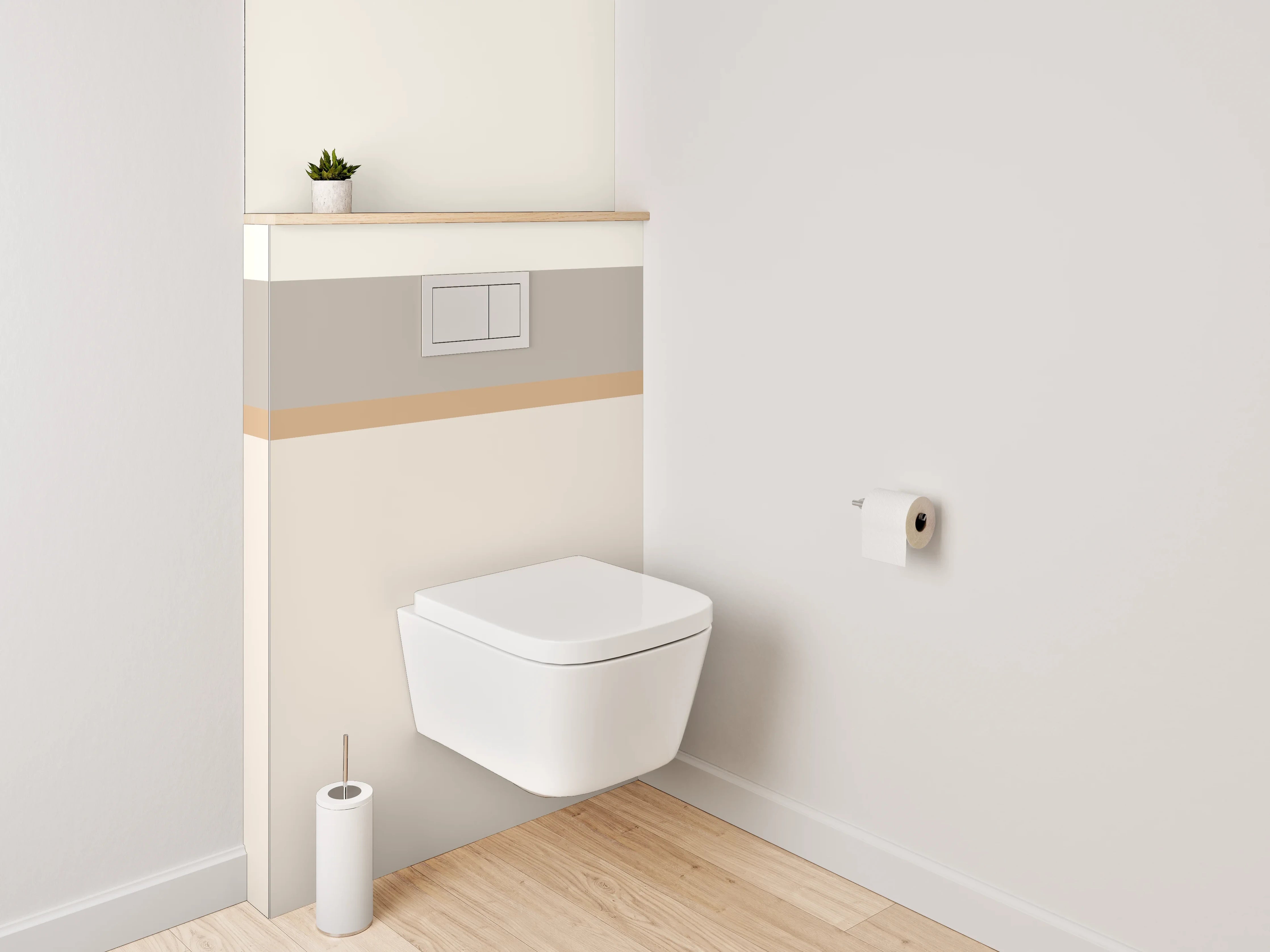 WC-Rückwand - Beige und Braune Streifen mit subtilen Farbabstufungen