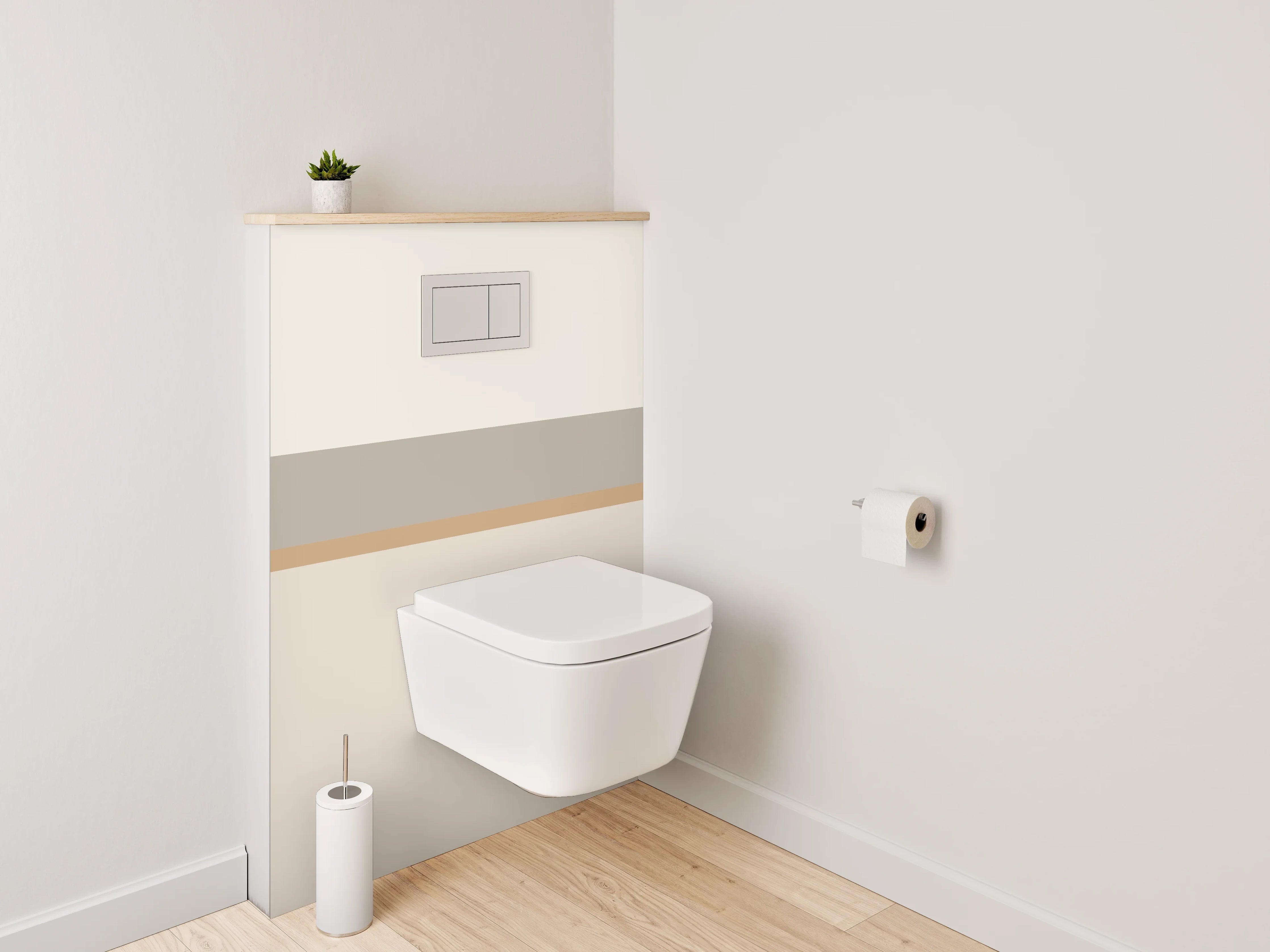 WC-Rückwand - Beige und Braune Streifen mit subtilen Farbabstufungen