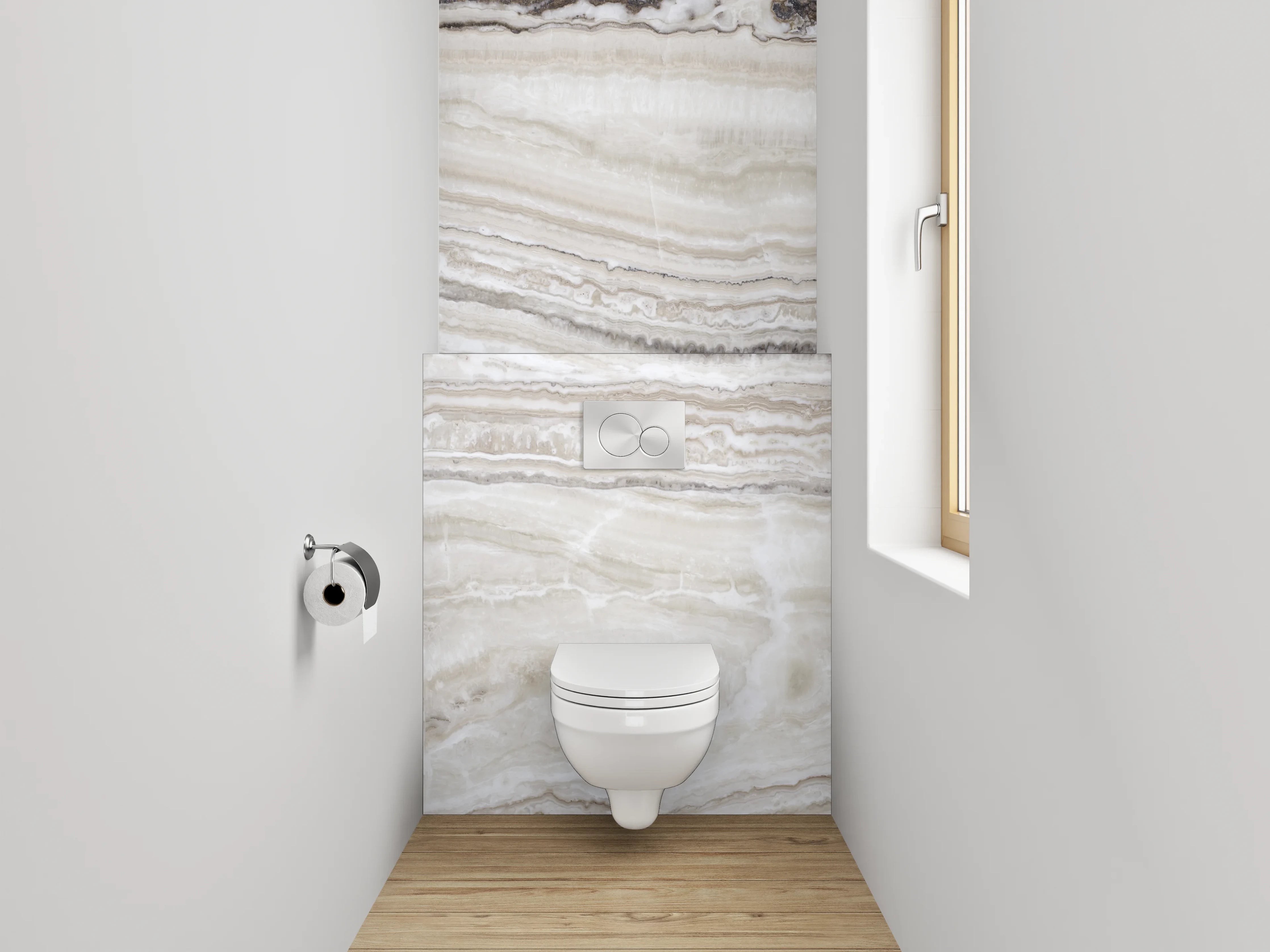 WC-Rückwand - Beige-weiße Marmor-Textur