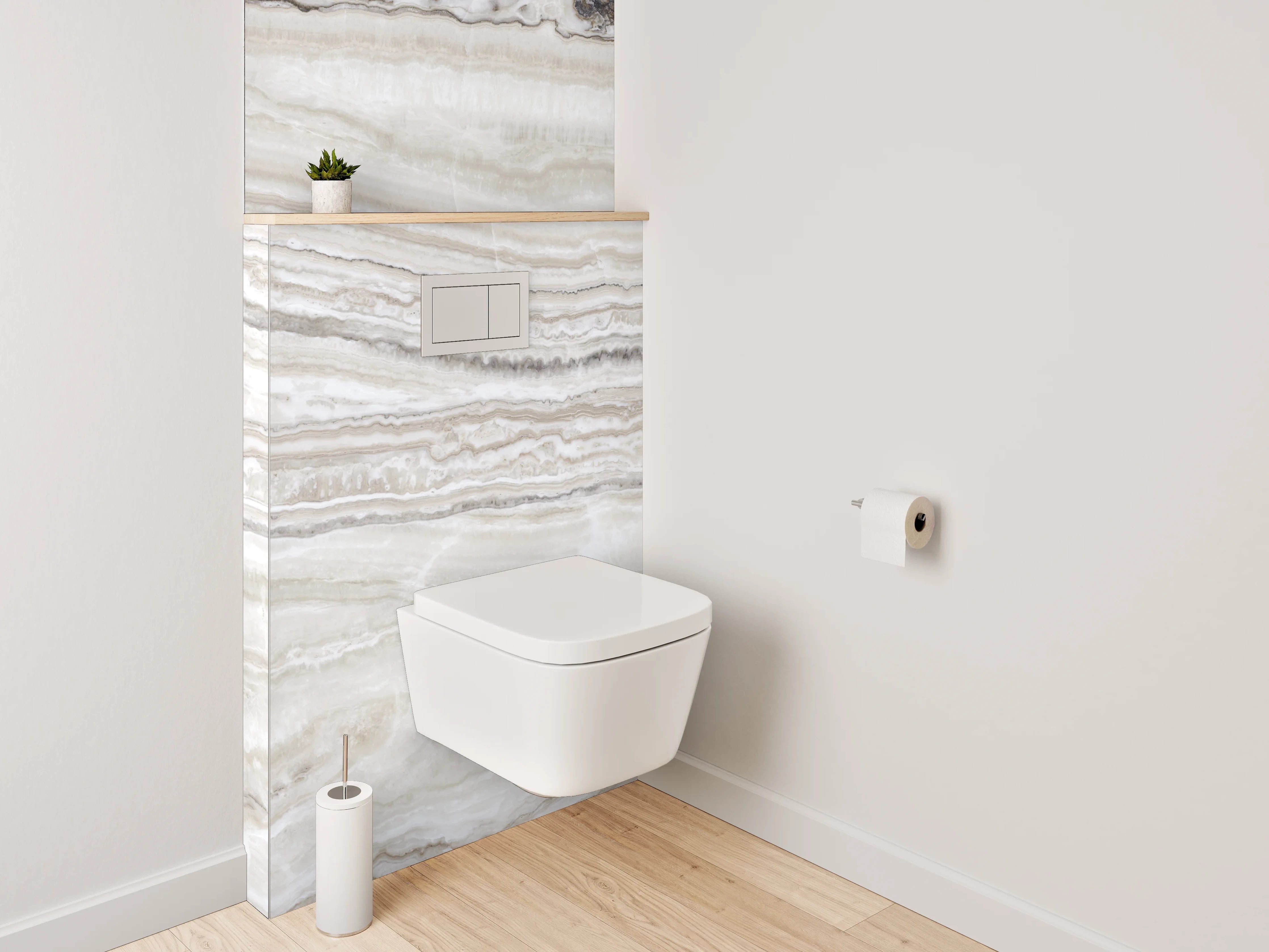 WC-Rückwand - Beige-weiße Marmor-Textur