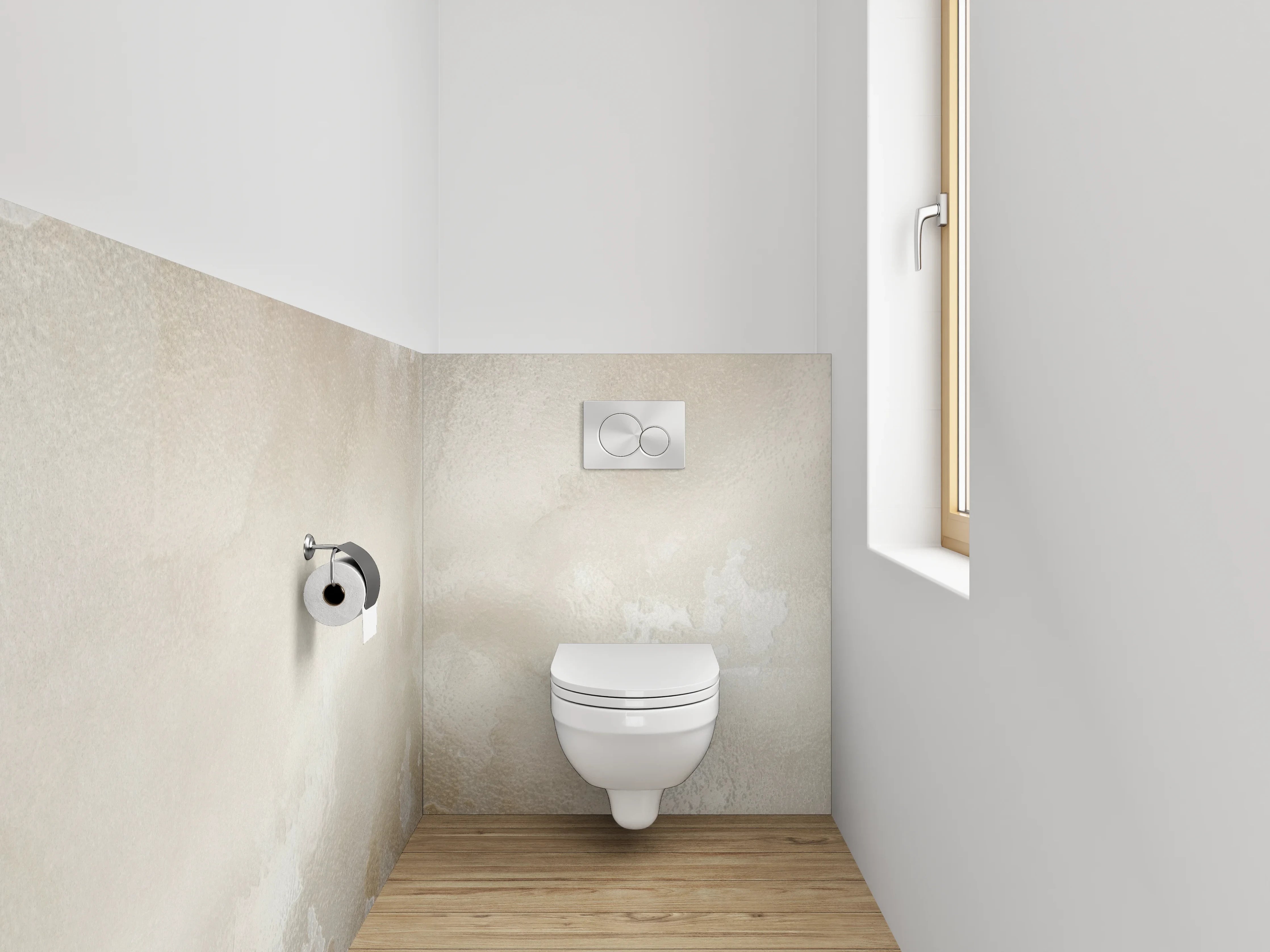 WC-Rückwand - Beige-weiße Marmoroptik – Stilvoll & Hell