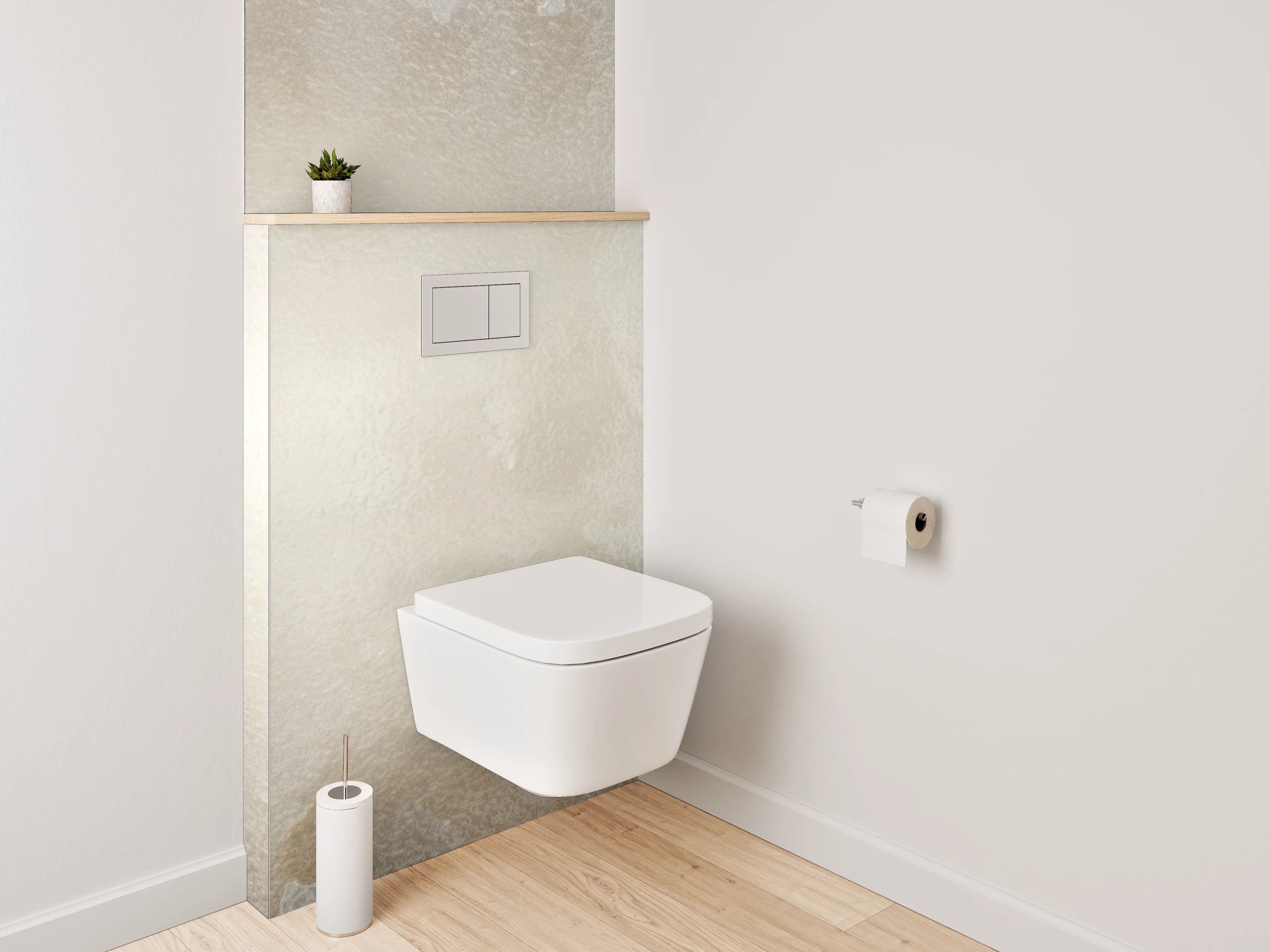 WC-Rückwand - Beige-weiße Marmoroptik – Stilvoll & Hell