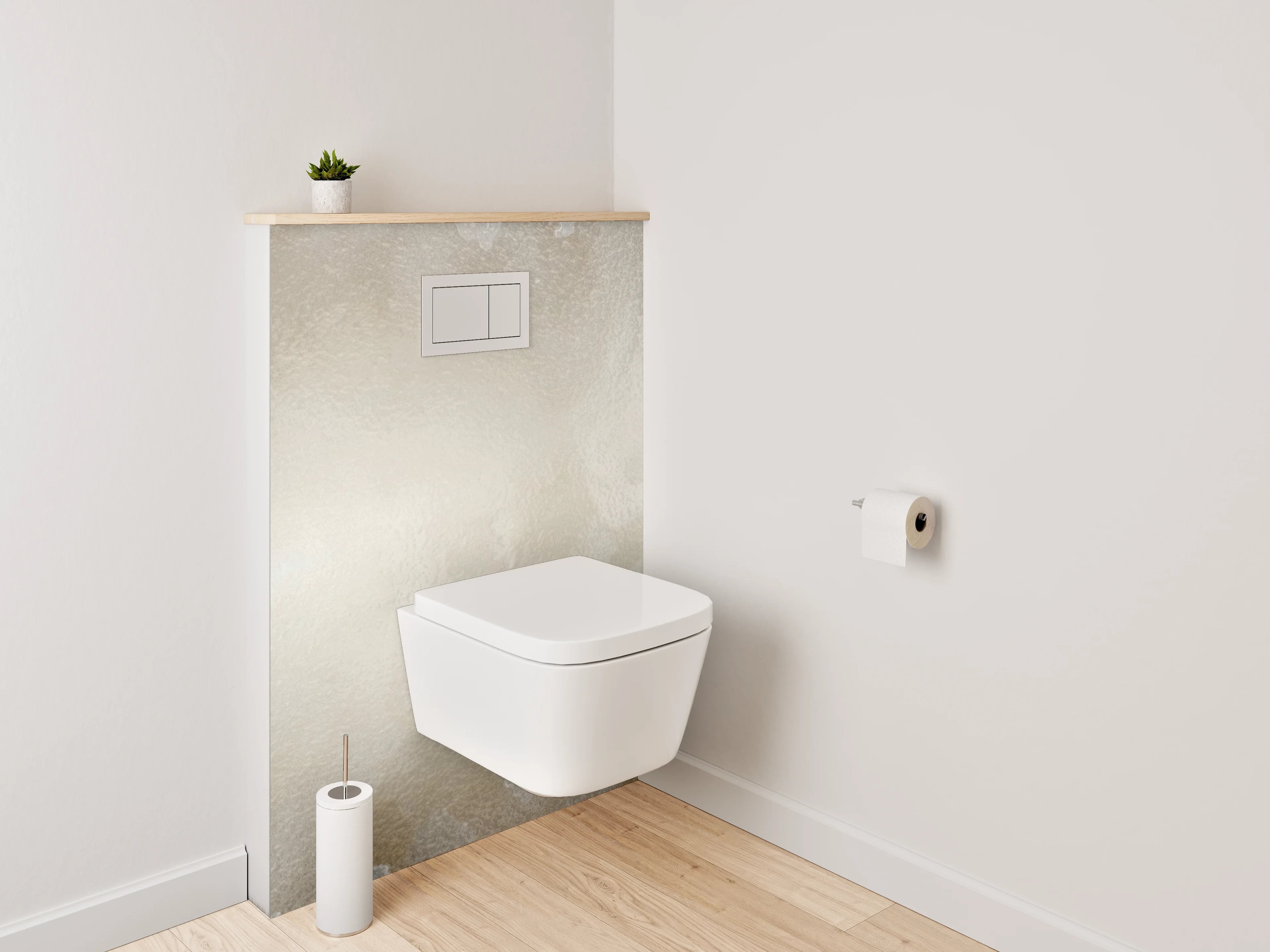 WC-Rückwand - Beige-weiße Marmoroptik – Stilvoll & Hell
