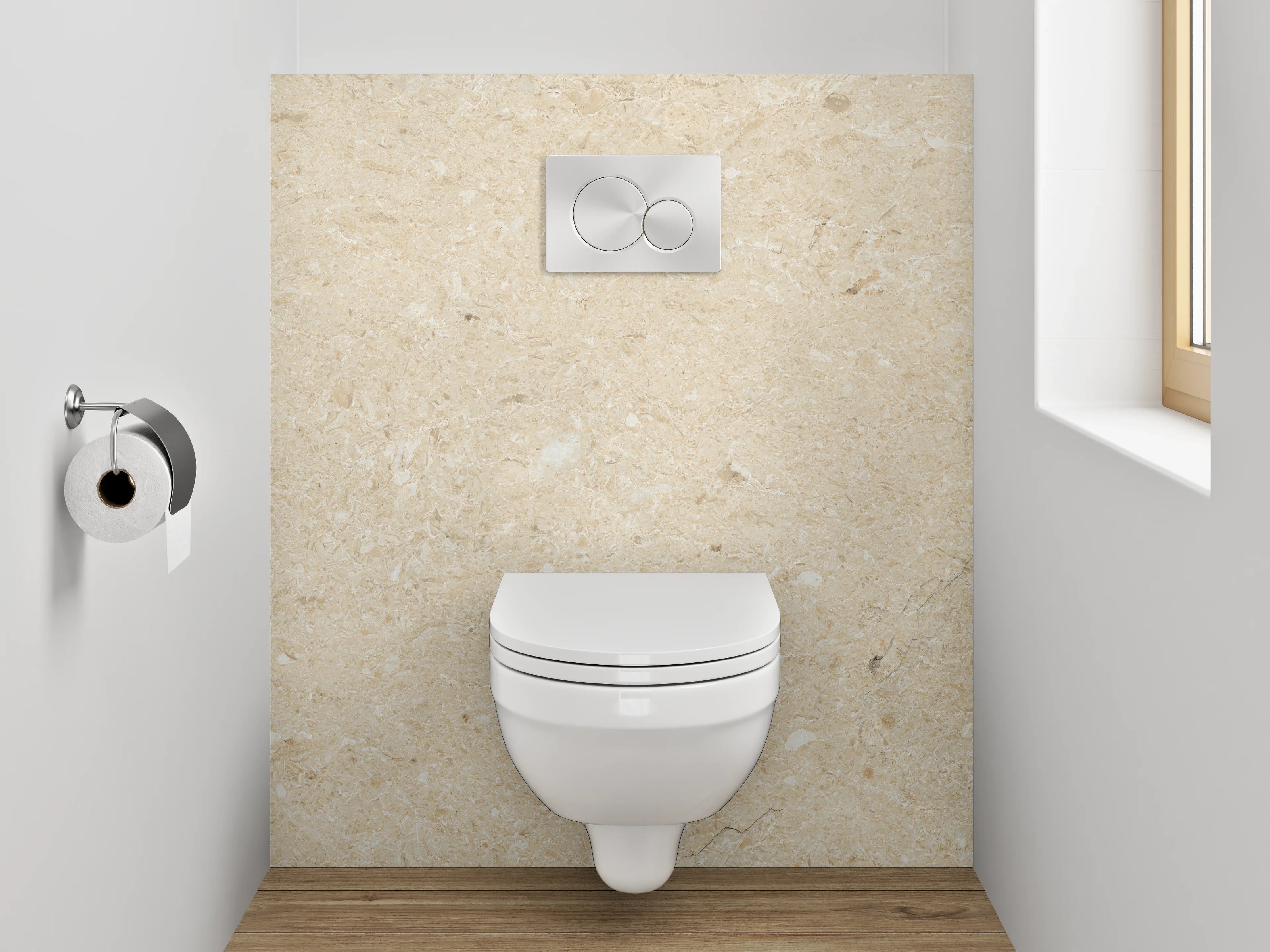 WC-Rückwand - Beigen Marmor-Textur mit feiner Maserung