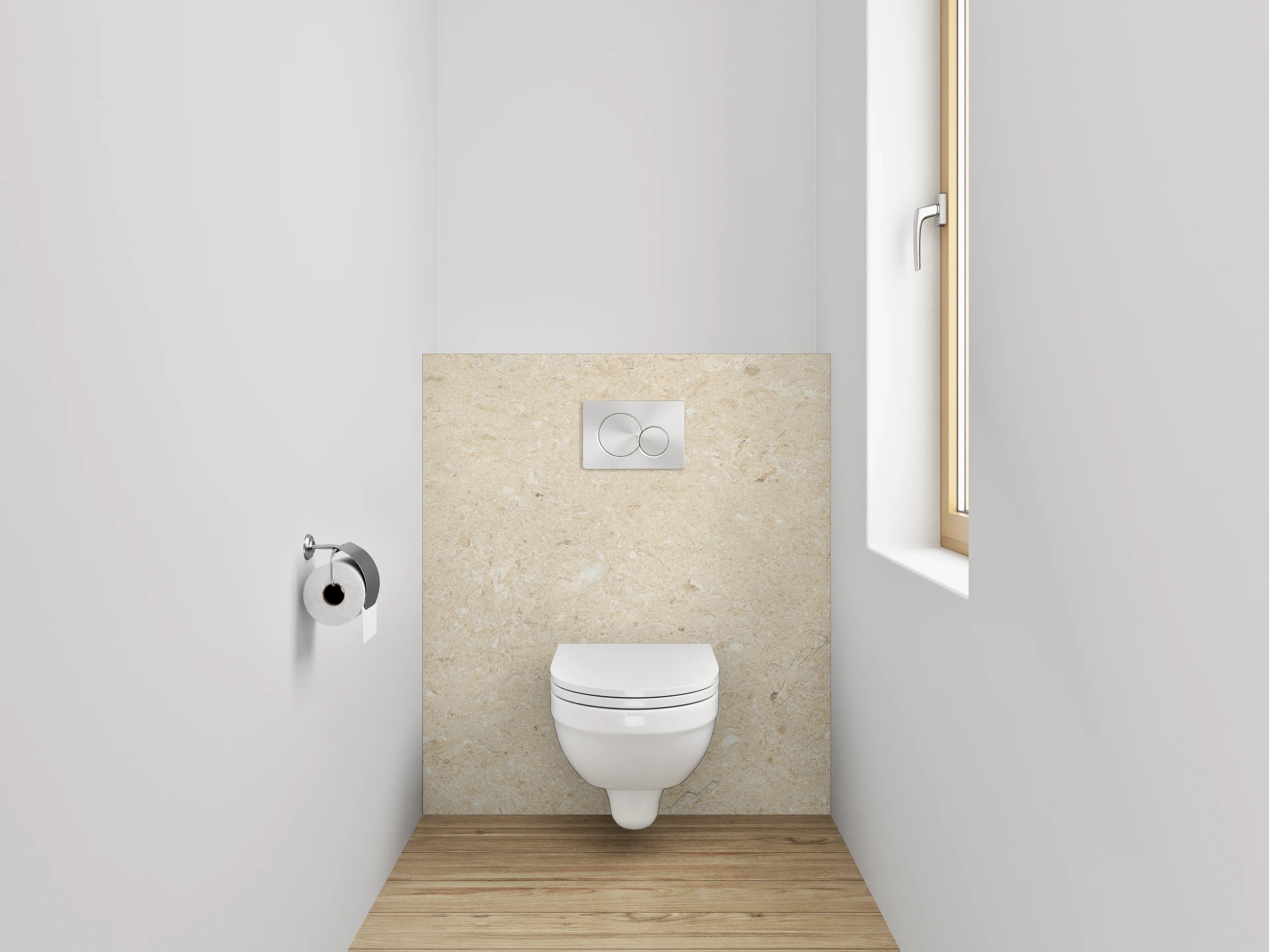 WC-Rückwand - Beigen Marmor-Textur mit feiner Maserung
