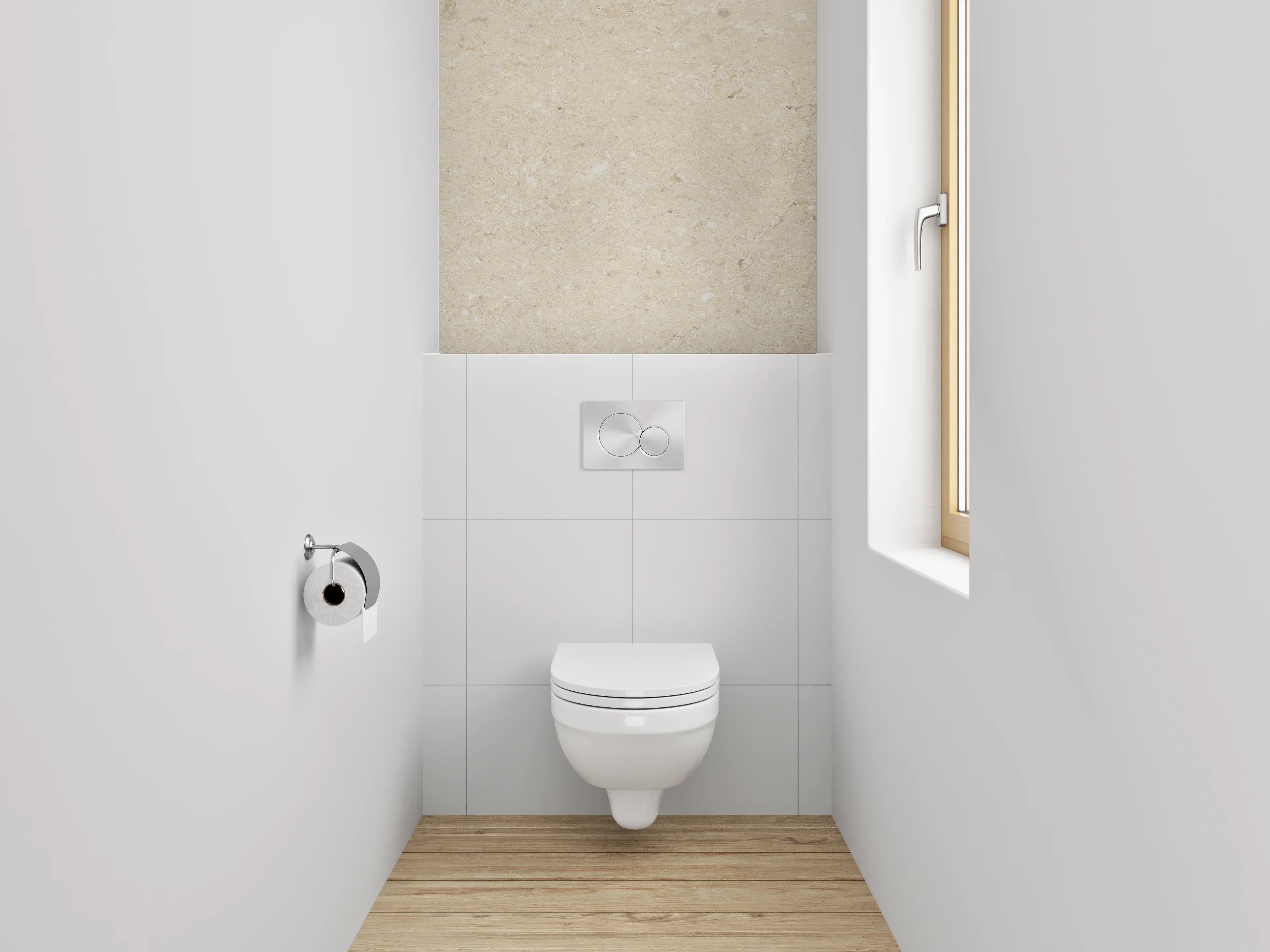 WC-Rückwand - Beigen Marmor-Textur mit feiner Maserung