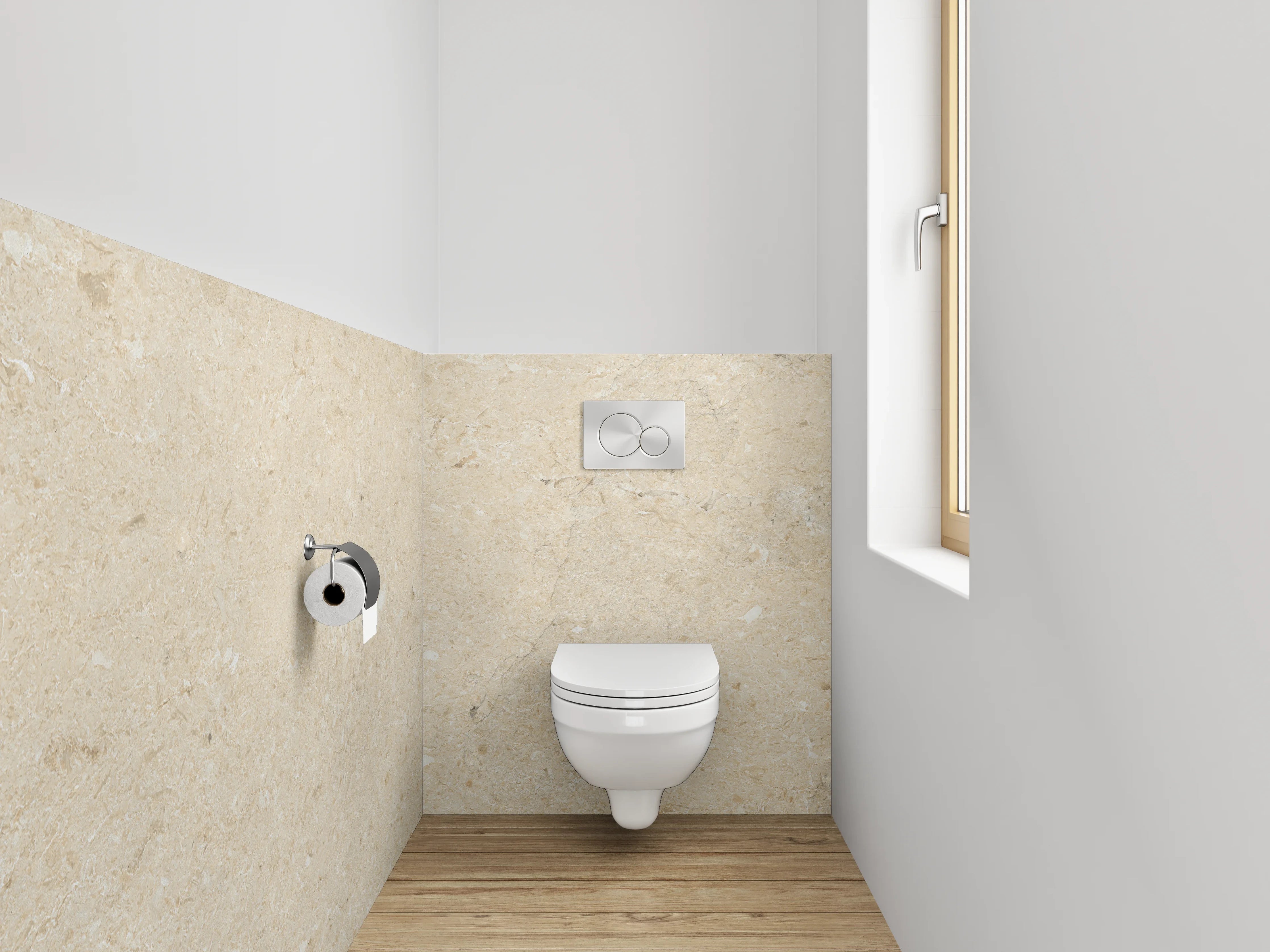 WC-Rückwand - Beigen Marmor-Textur mit feiner Maserung