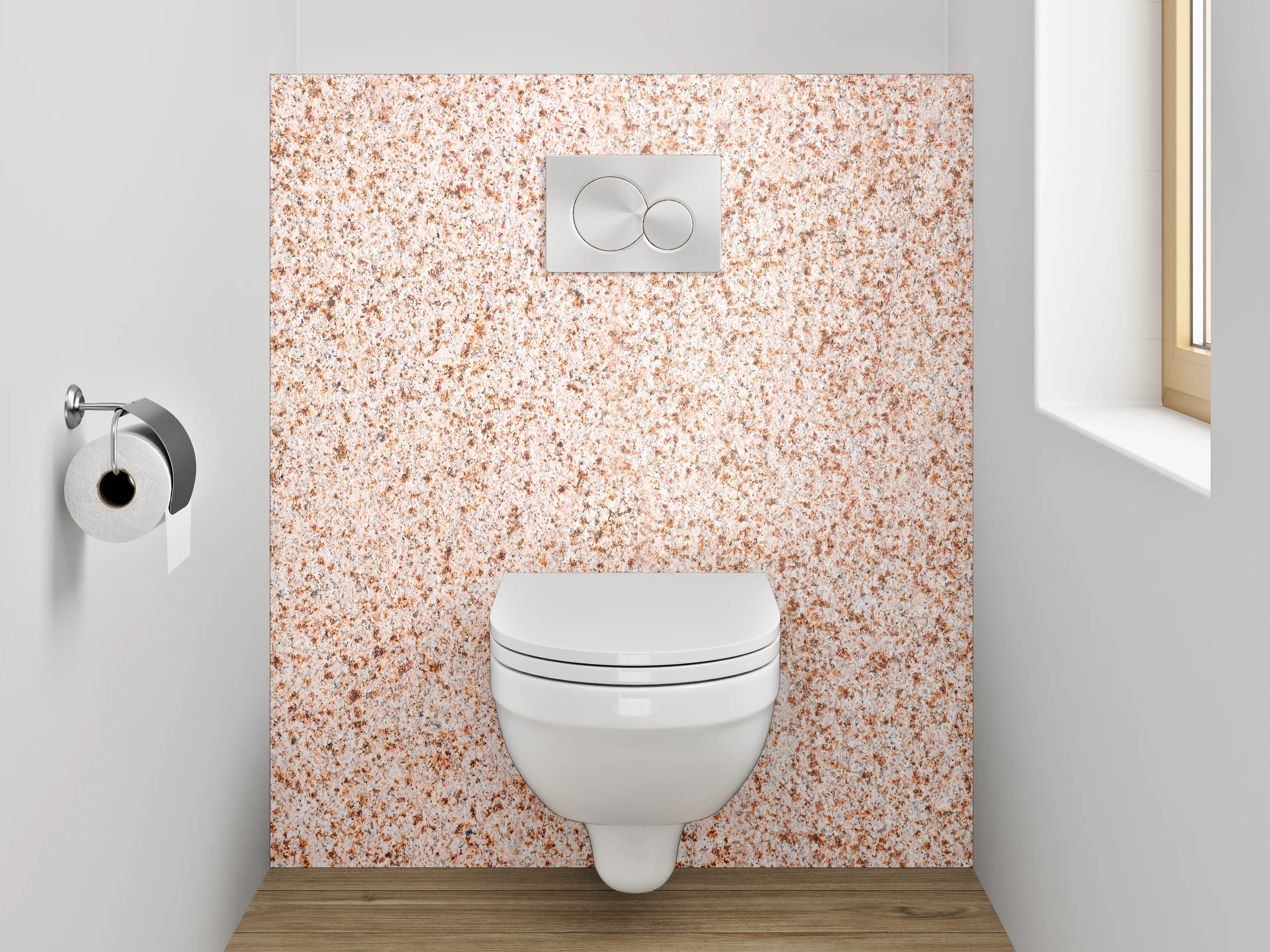 WC-Rückwand - Beiger Granit Steinoptik