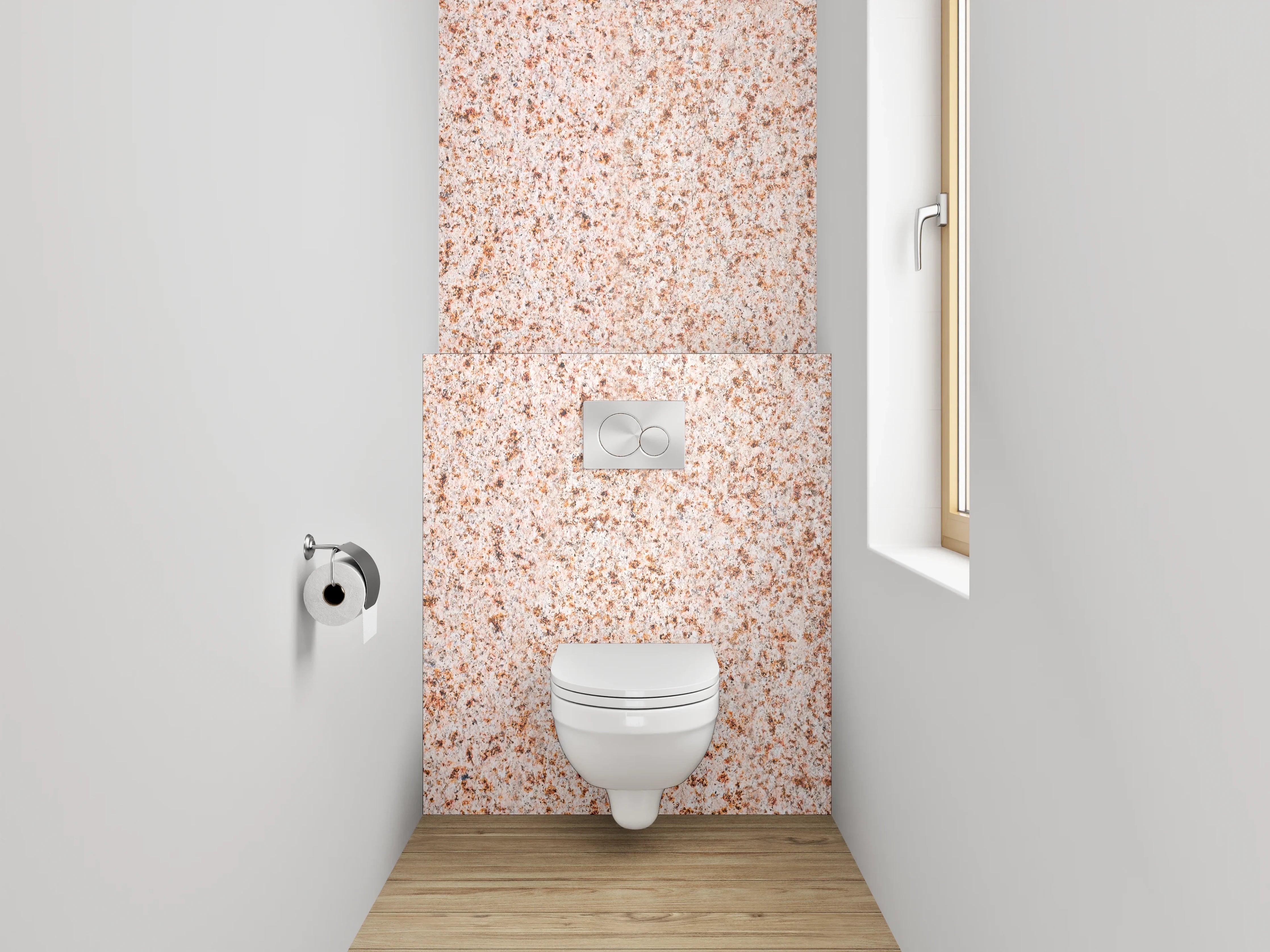 WC-Rückwand - Beiger Granit Steinoptik