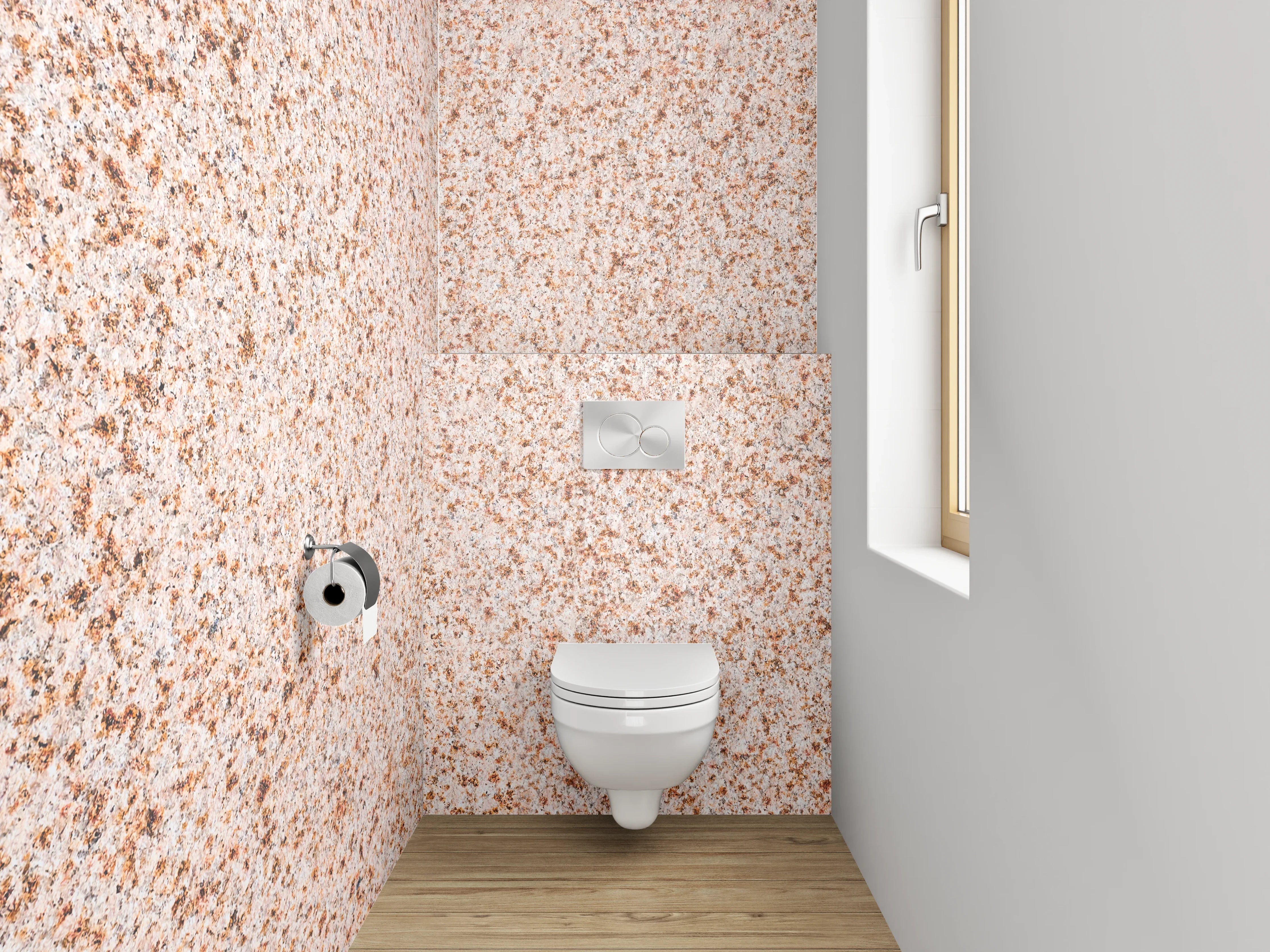 WC-Rückwand - Beiger Granit Steinoptik