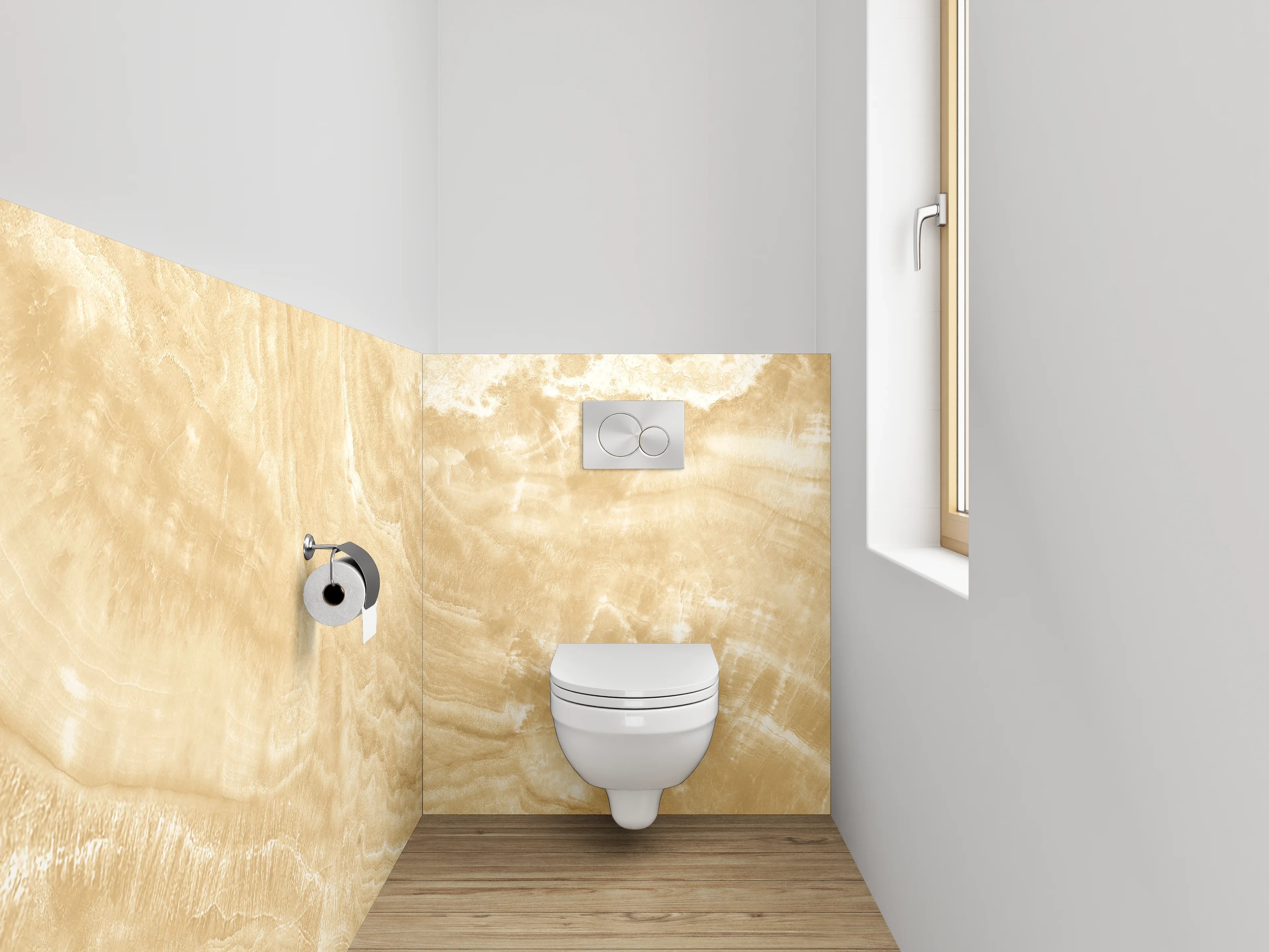 WC-Rückwand - Beiger Marmor Optik Wandverkleidung
