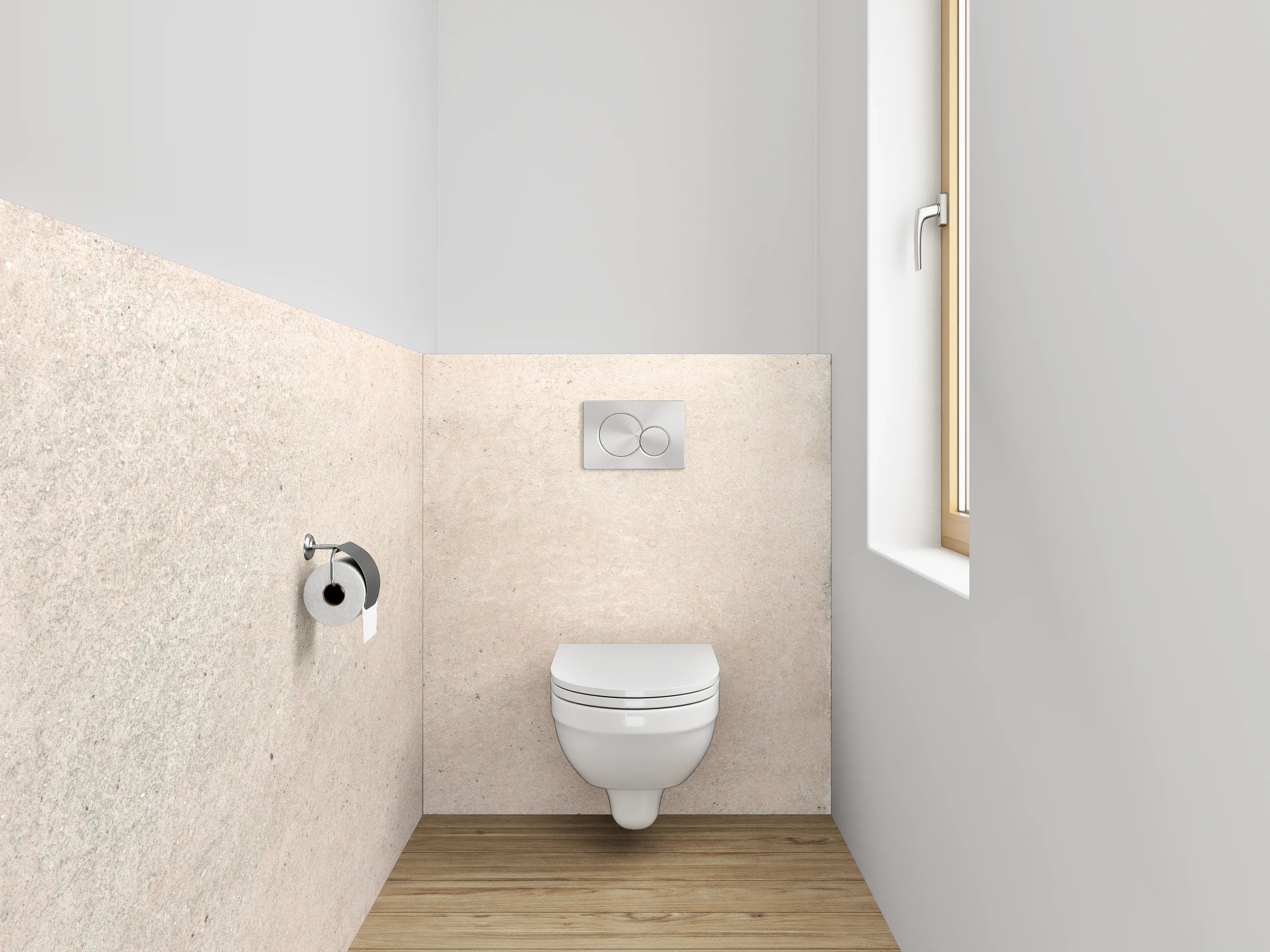 WC-Rückwand - Beiger Sandstein-Textur