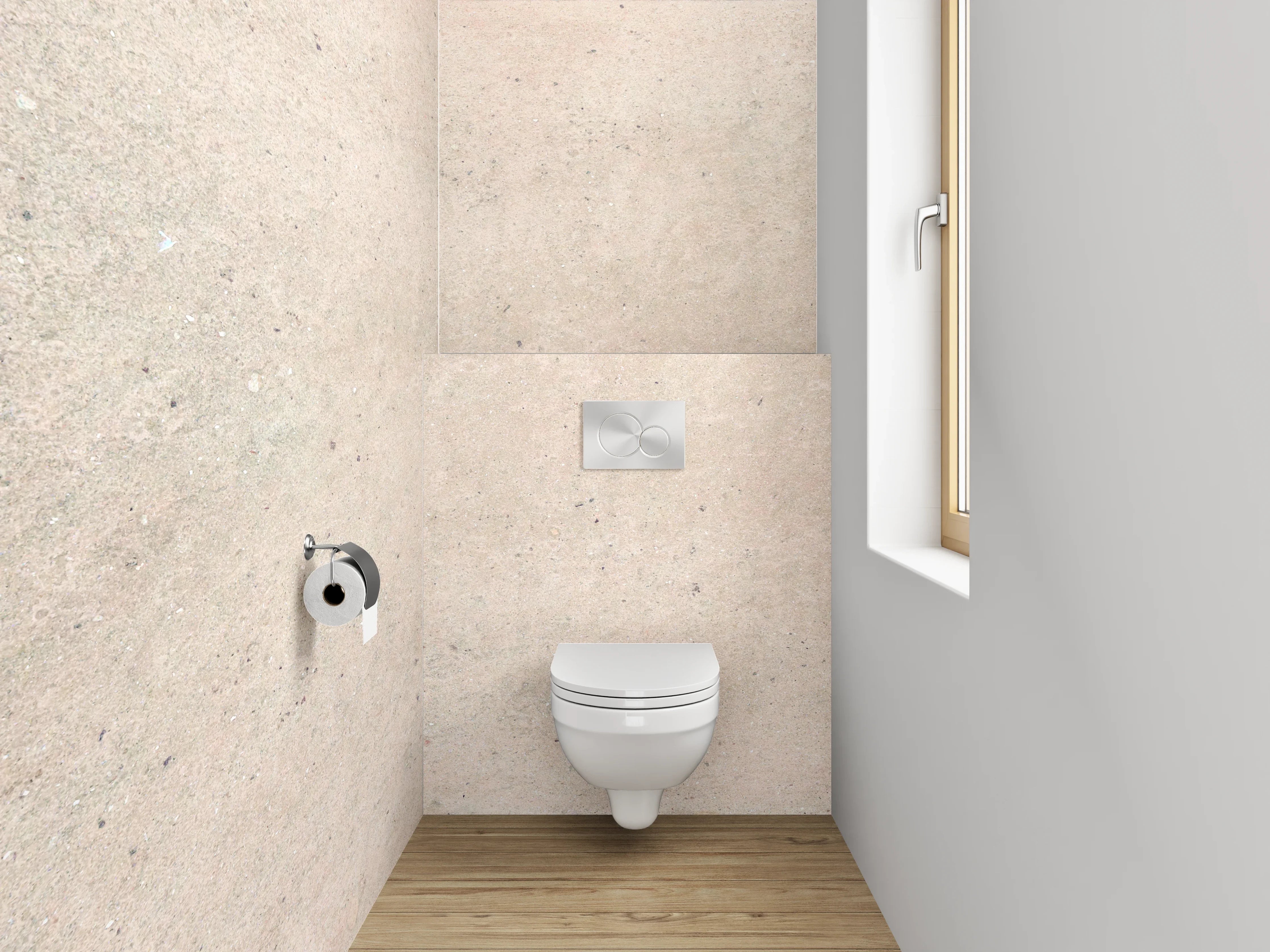 WC-Rückwand - Beiger Sandstein-Textur