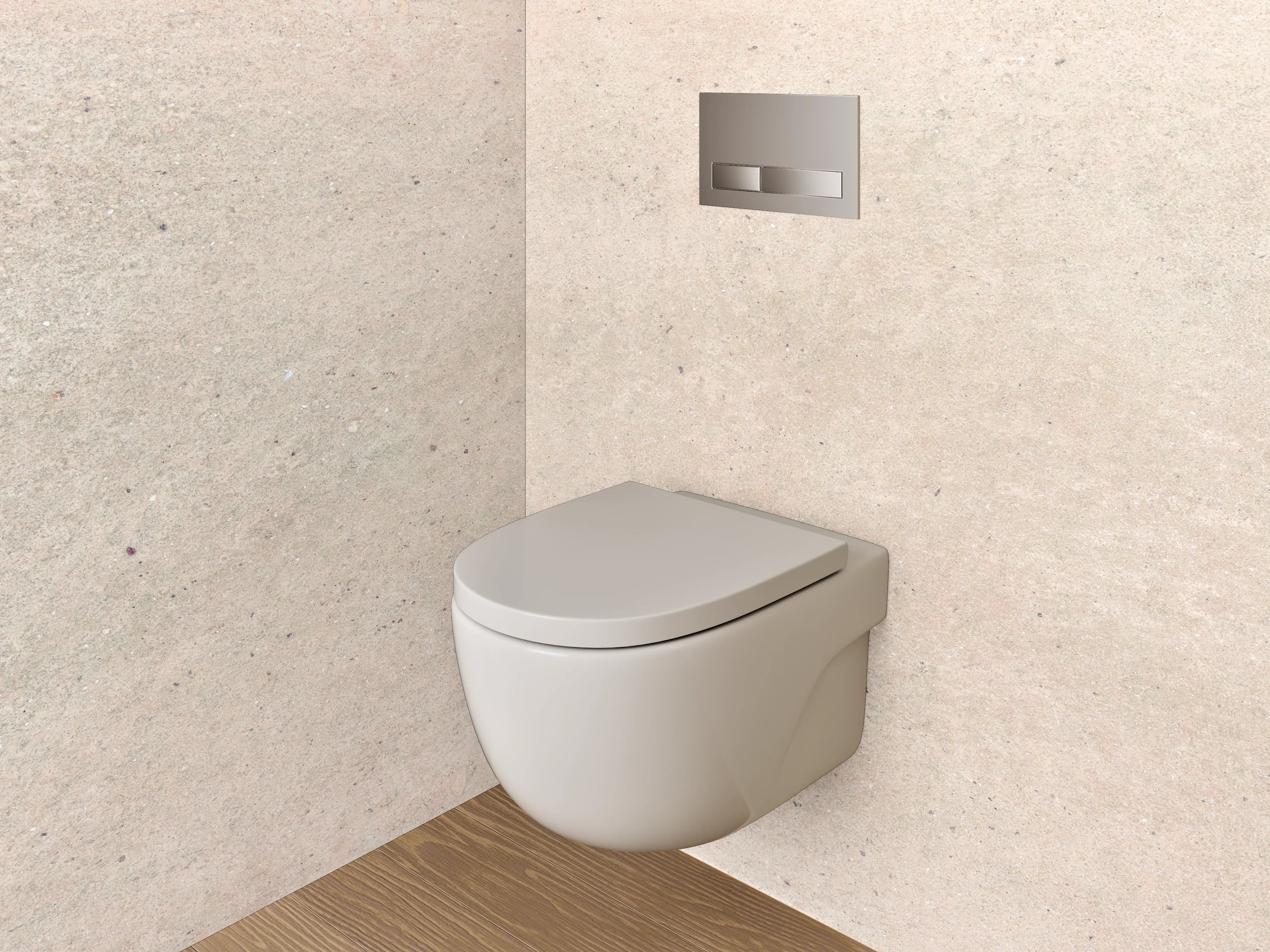 WC-Rückwand - Beiger Sandstein-Textur