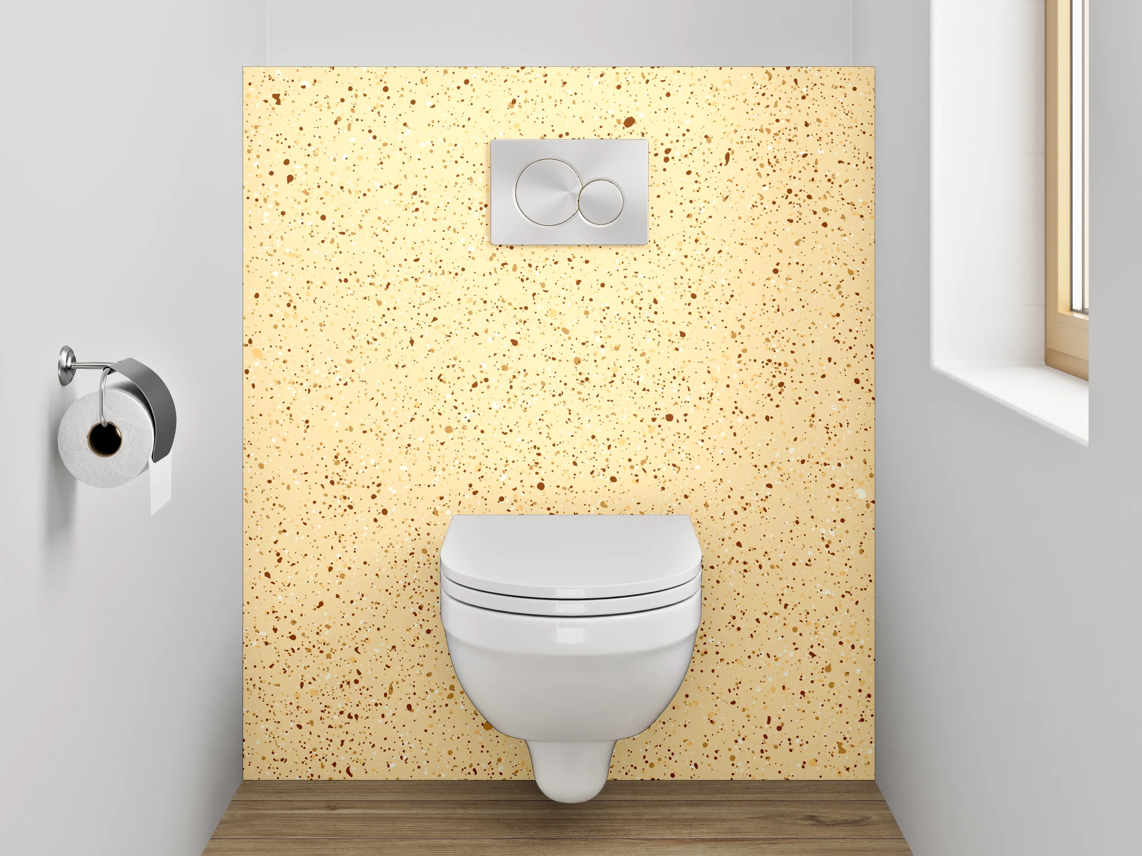 WC-Rückwand - Beiger Sprenkel-Look für Badezimmer