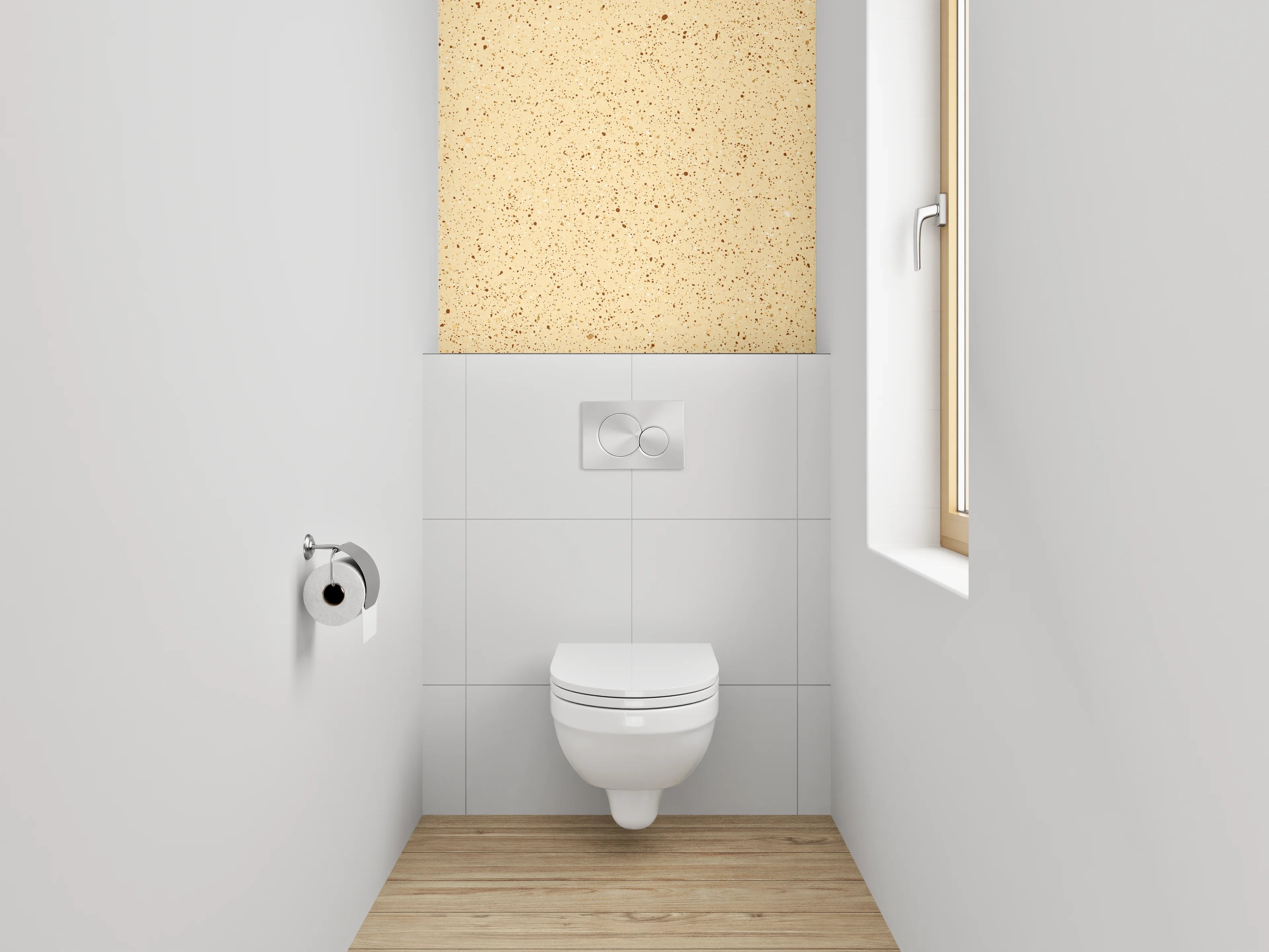 WC-Rückwand - Beiger Sprenkel-Look für Badezimmer