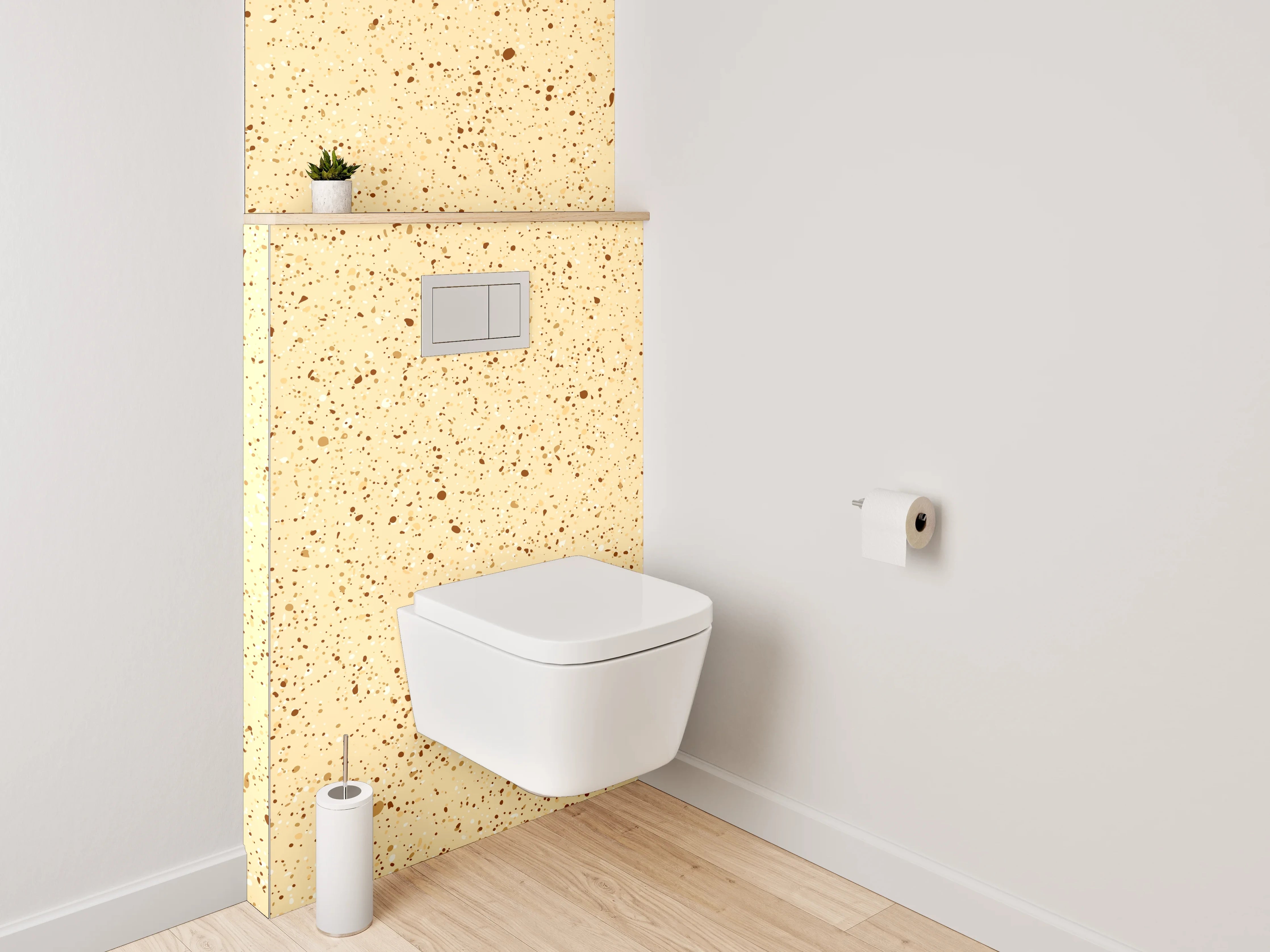 WC-Rückwand - Beiger Sprenkel-Look für Badezimmer