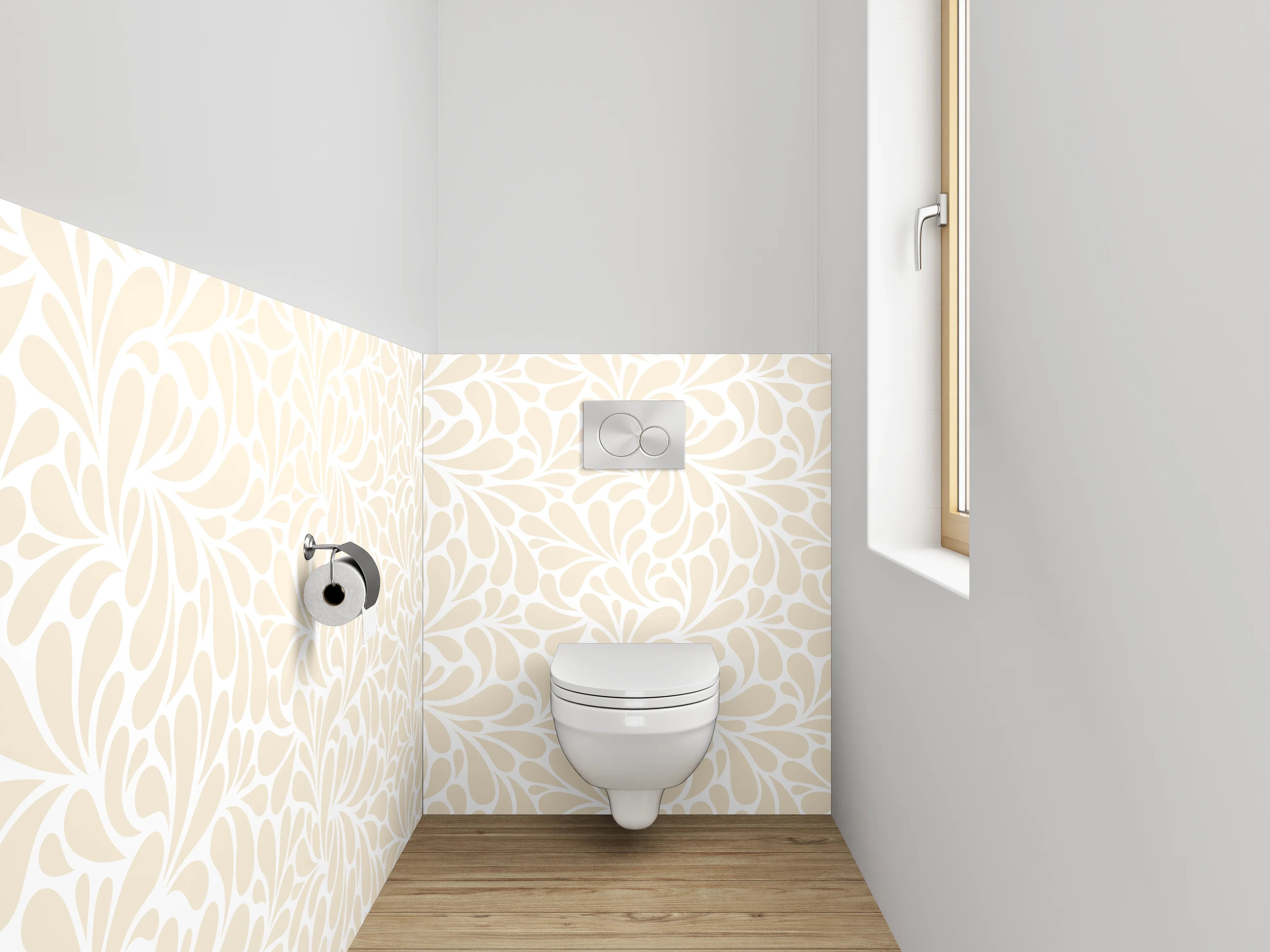 WC-Rückwand - Beiges Ornament Muster dezent