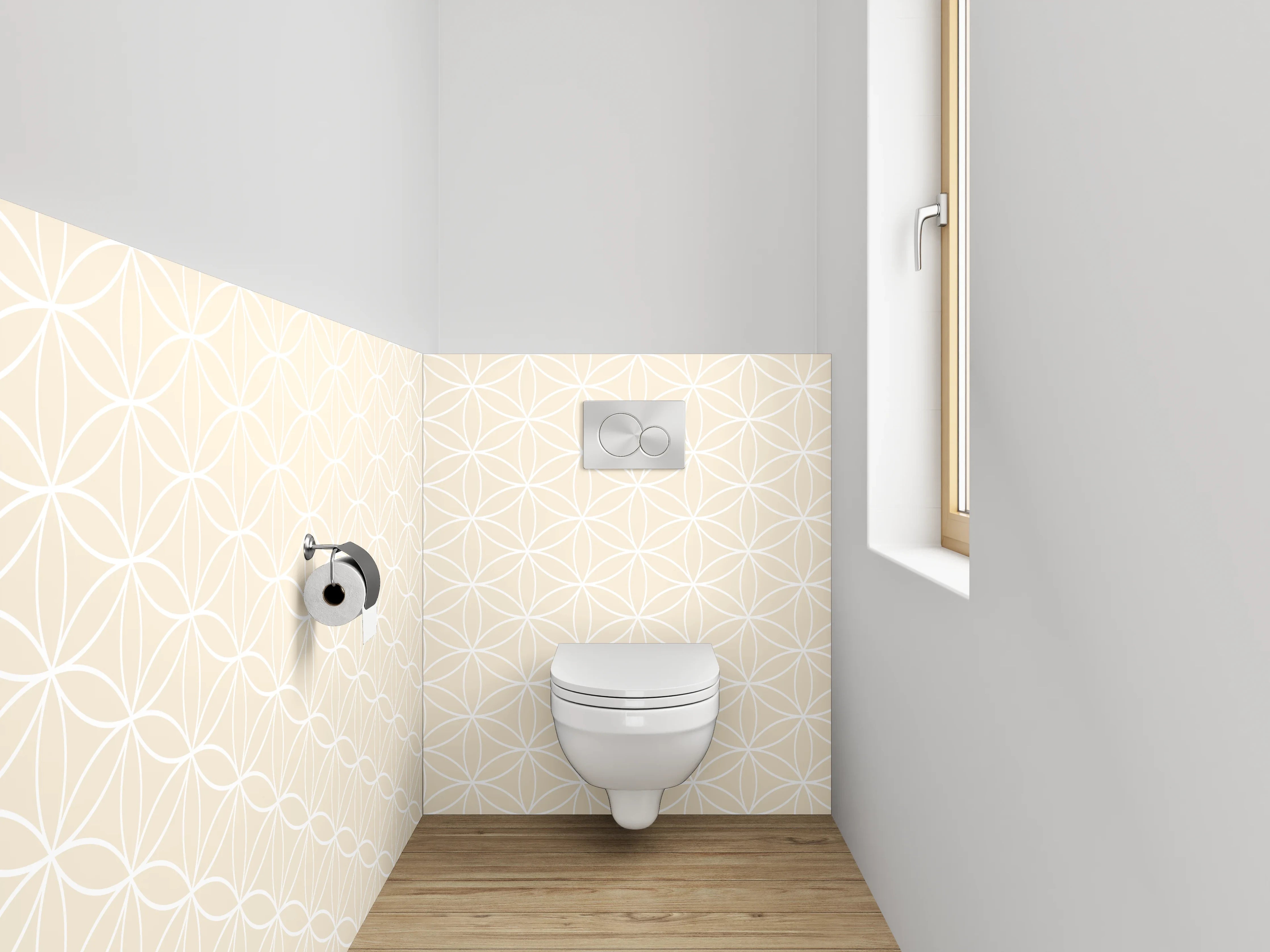 WC-Rückwand - Beiges geometrisches Muster minimalistisch