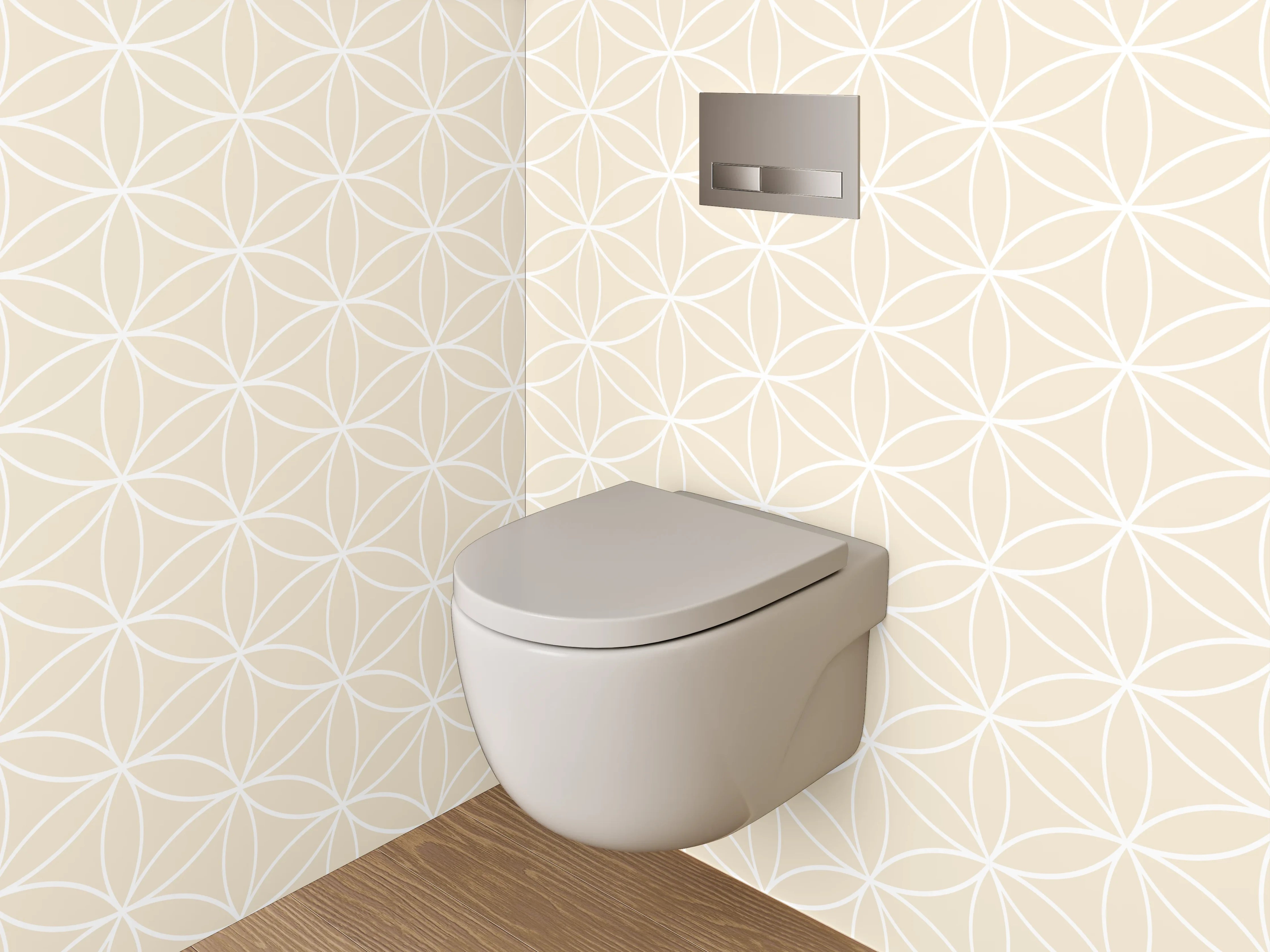 WC-Rückwand - Beiges geometrisches Muster minimalistisch