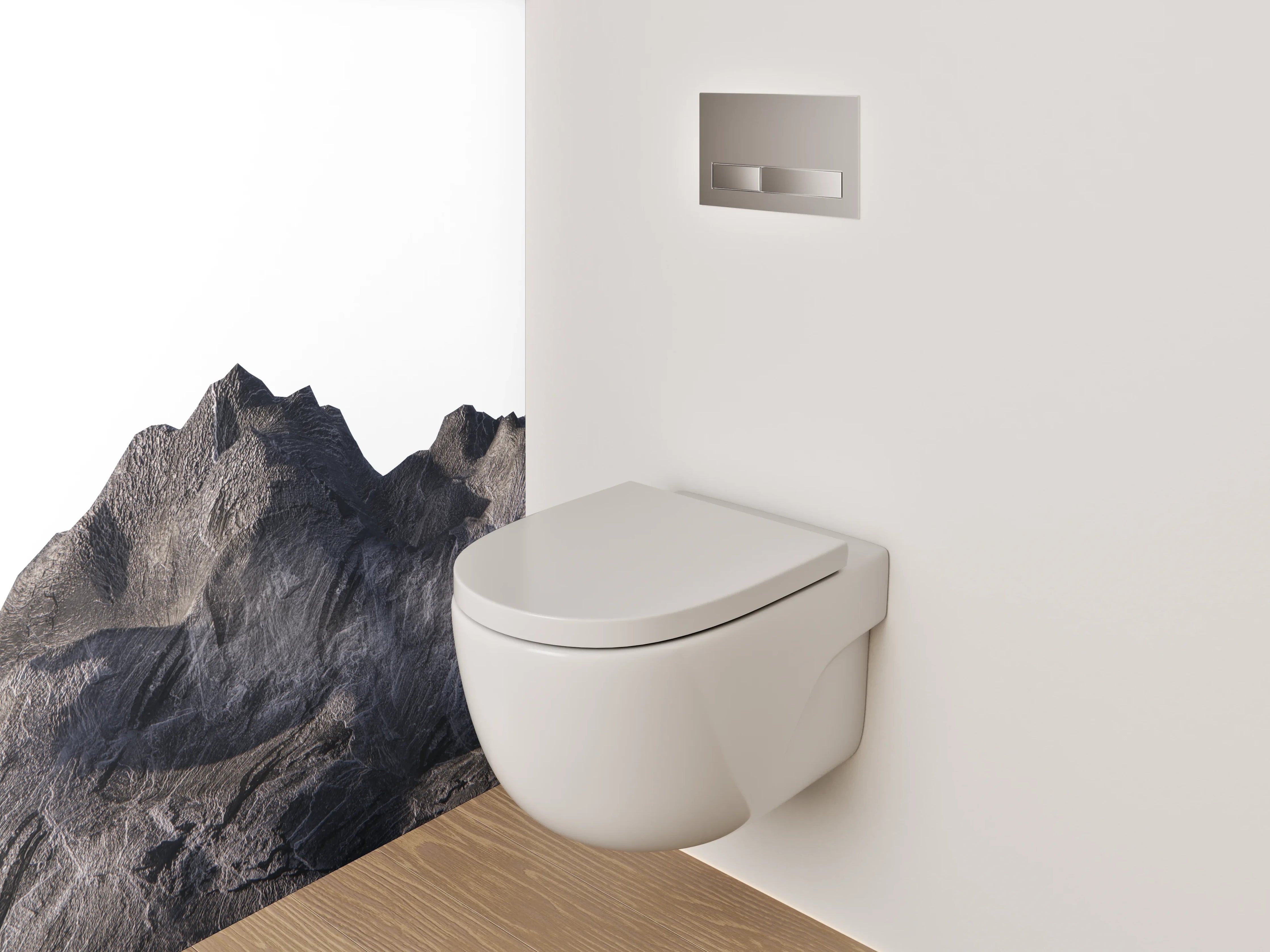 WC-Rückwand - Berglandschaft in Steinoptik