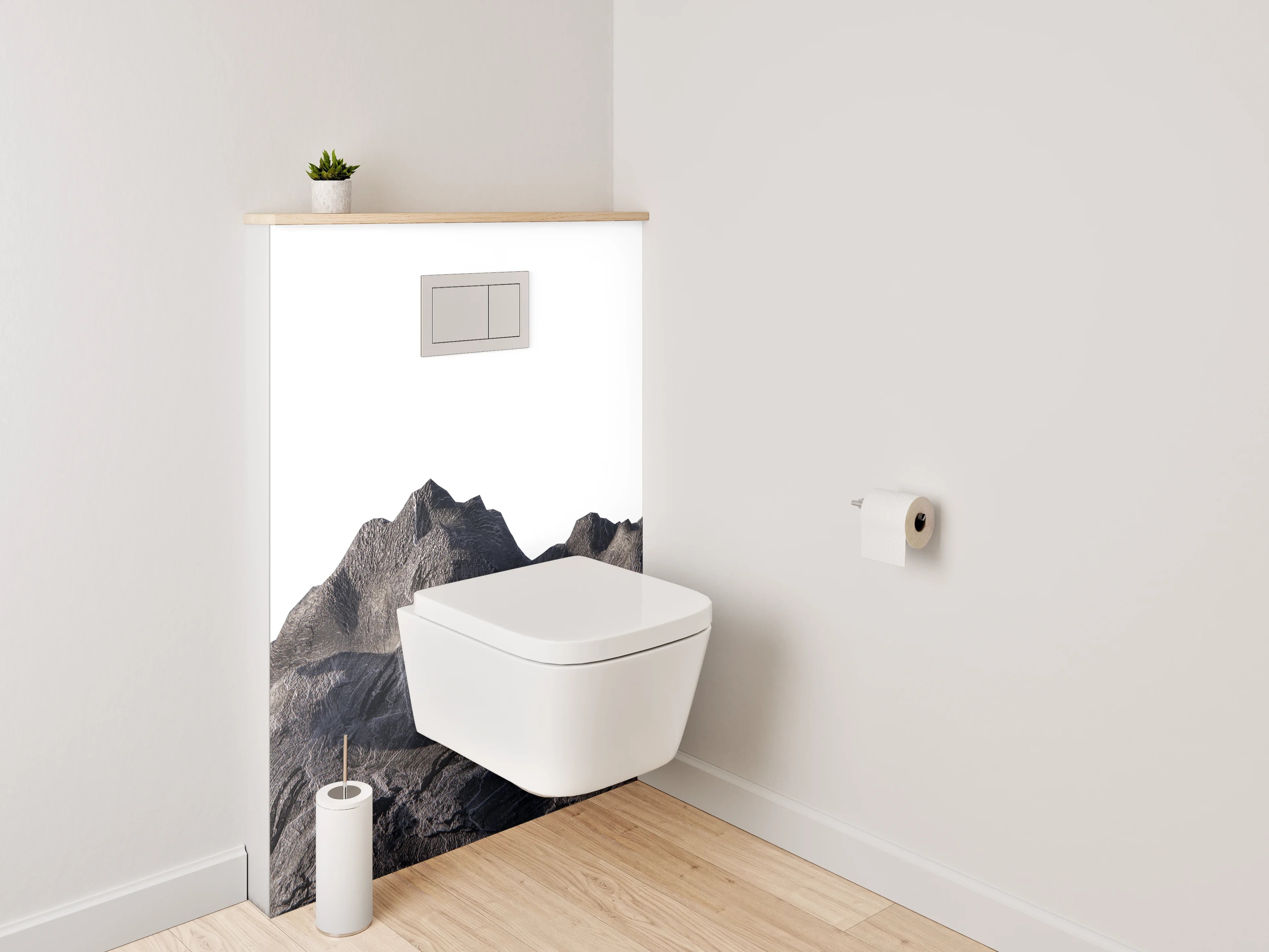 WC-Rückwand - Berglandschaft in Steinoptik