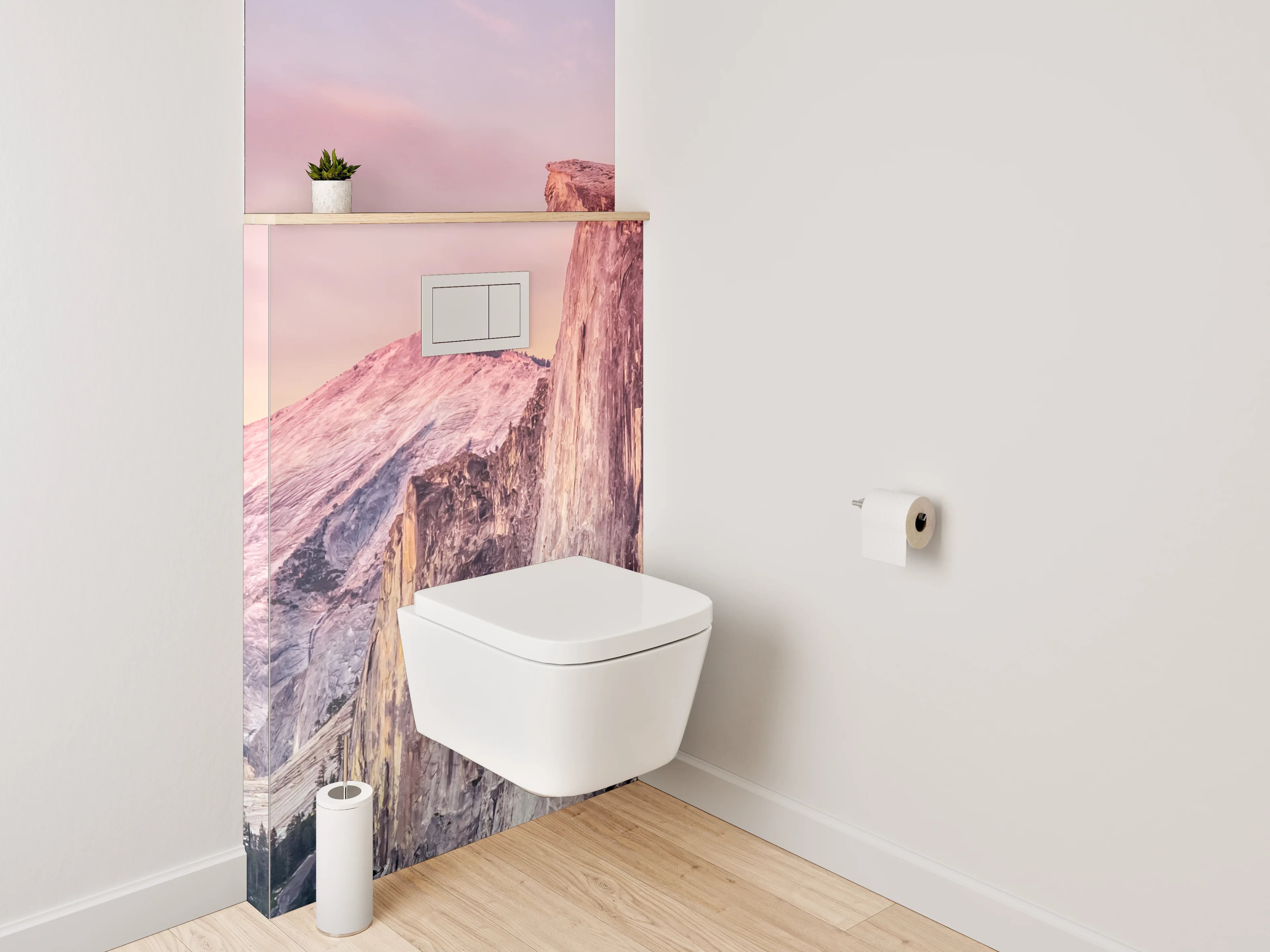 WC-Rückwand - Bergpanorama mit Sonnenuntergang