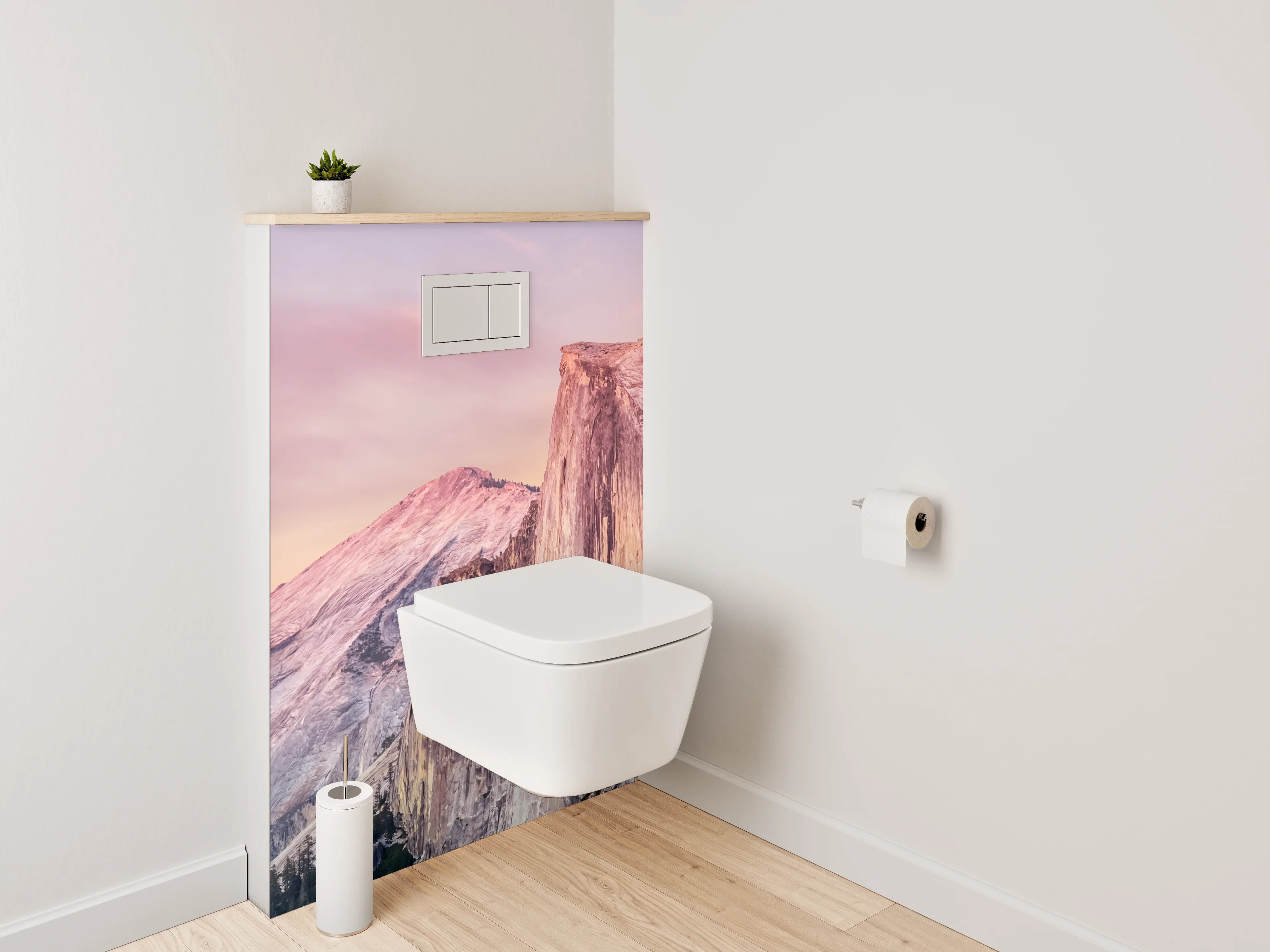 WC-Rückwand - Bergpanorama mit Sonnenuntergang